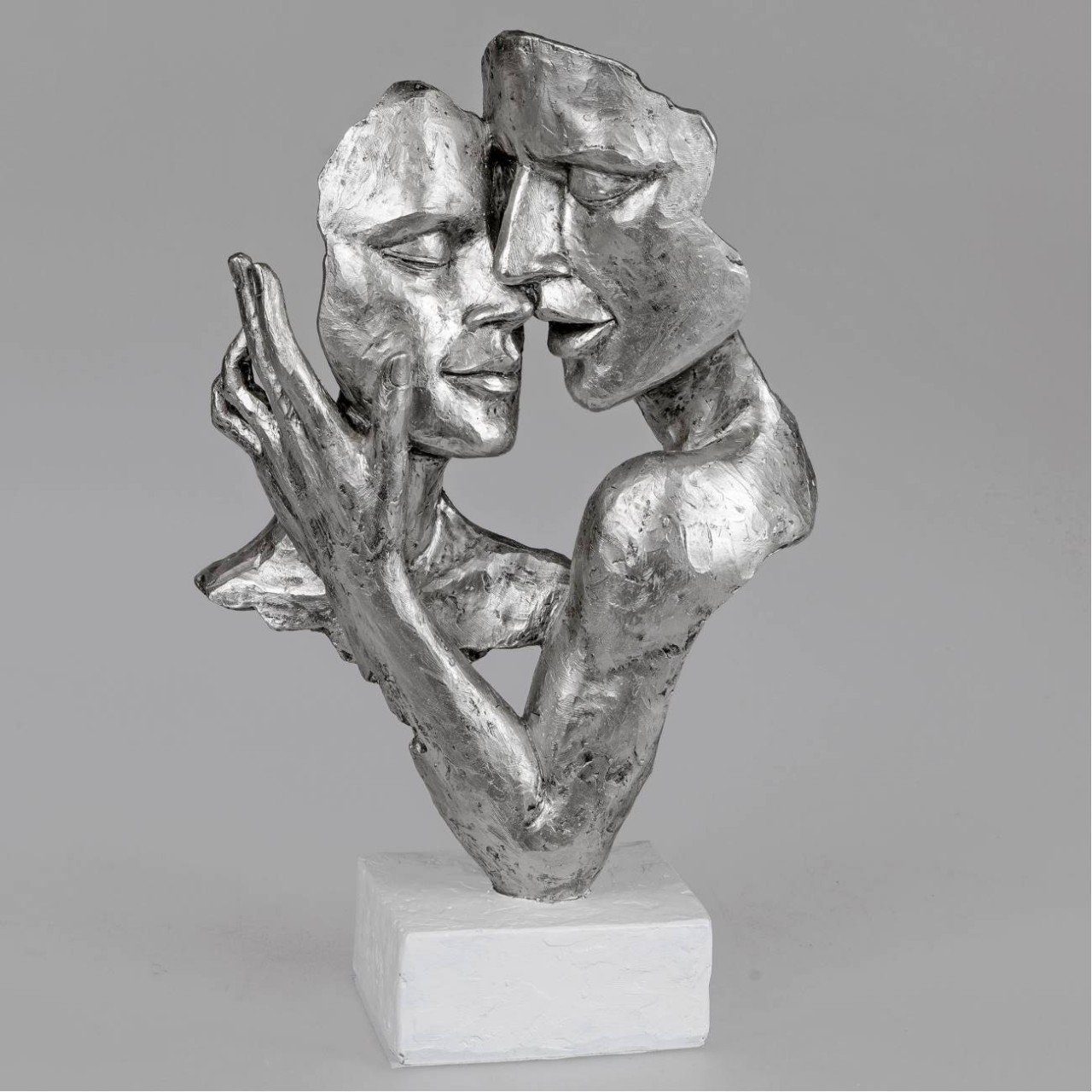 H:32cm Kunststein Paare, Silber Dekoobjekt formano