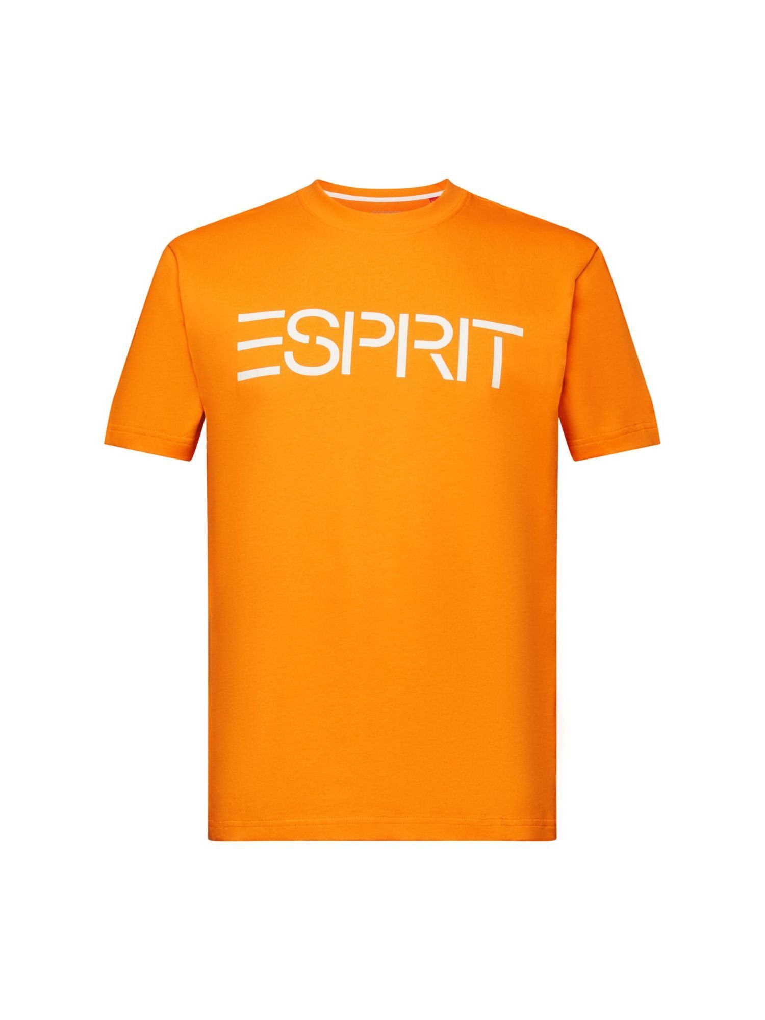 Esprit T-Shirt Unisex Logo-T-Shirt aus Baumwolljersey (1-tlg) CORAL ORANGE