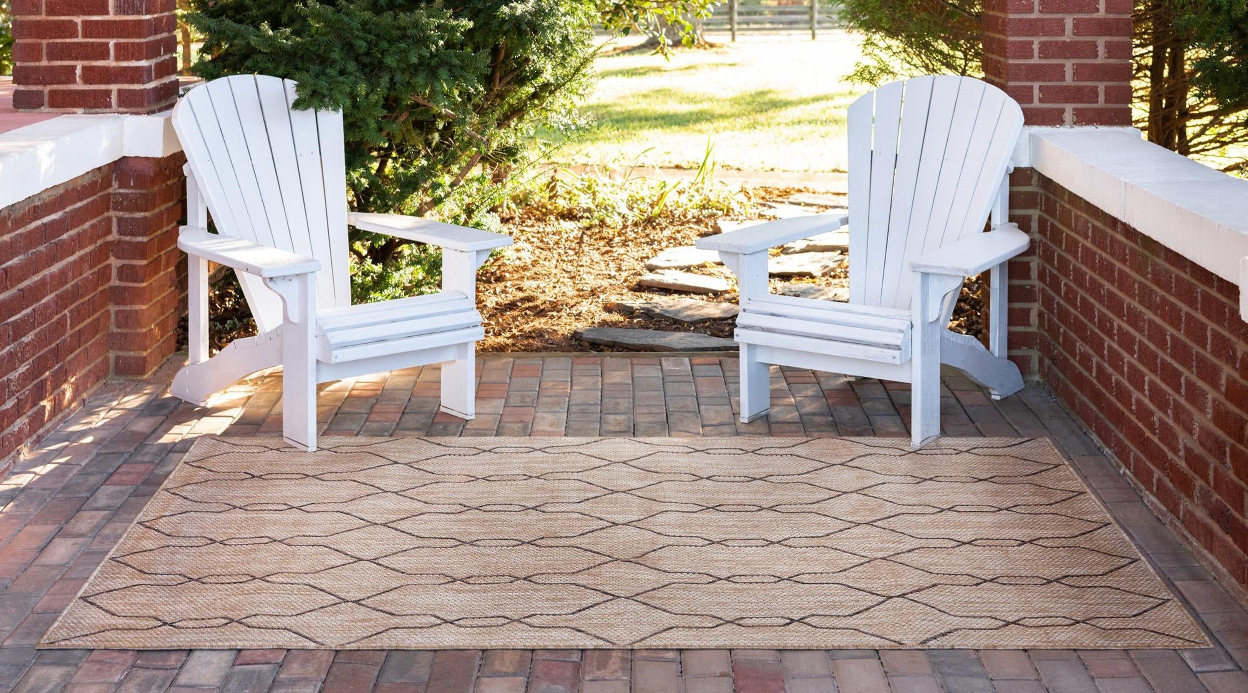 LebensWohnArt Teppich Teppich OUTDOOR CIATO Rechteckig Braun 150x245 cm Indoor/Outdoor, Höhe: 0.4064 mm