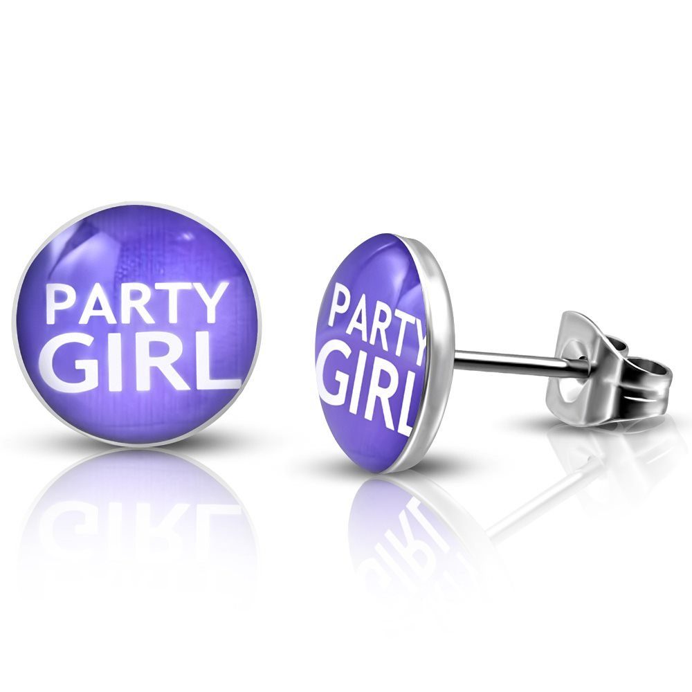 Ohrring-Set Ohrstecker rund Partygirl Silber aus Edelstahl Damen