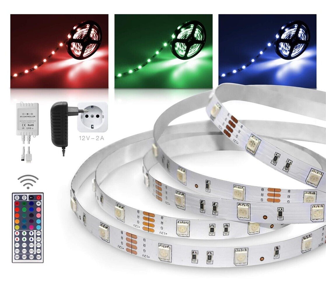 LED Universum LED-Streifen 12V, RGB, Streifenlänge: 3000, IP20, SET