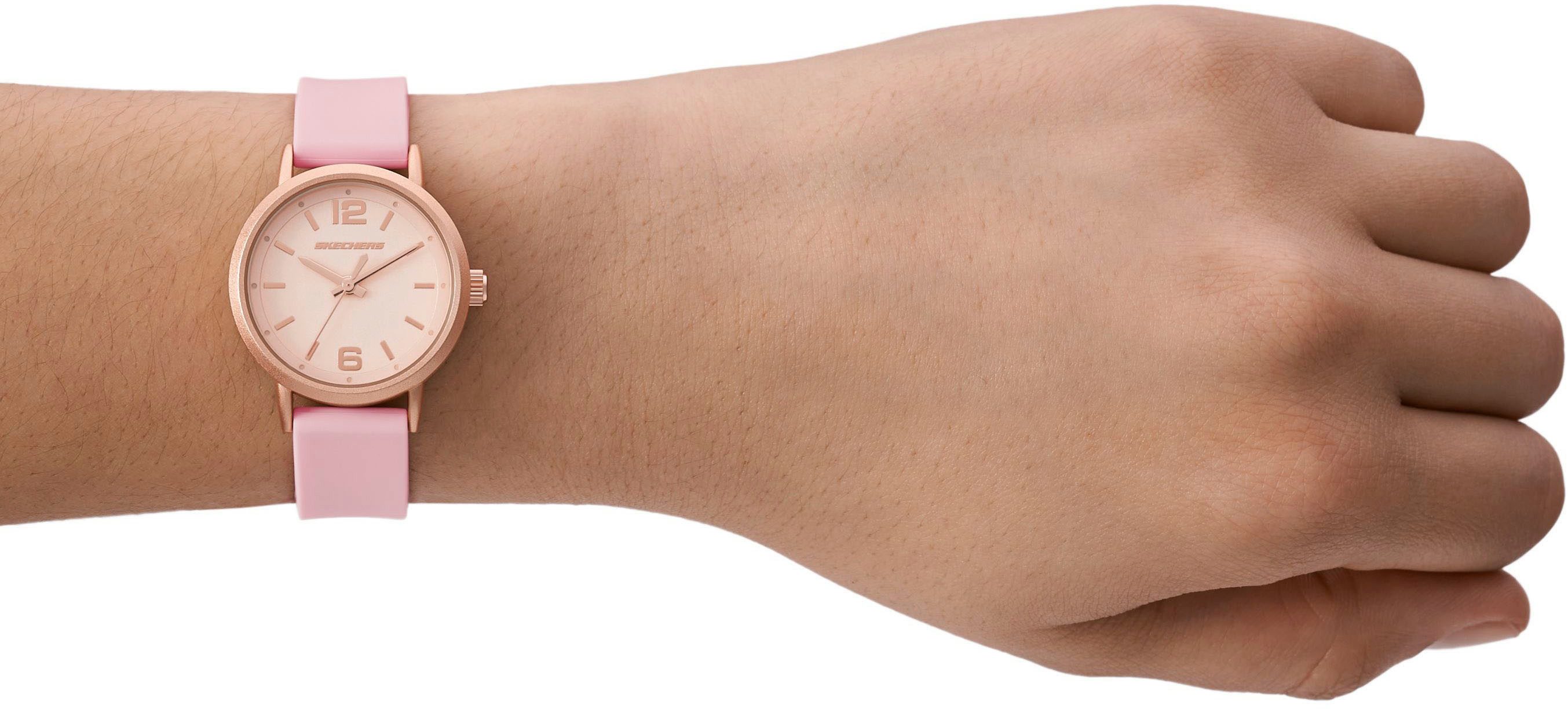 Skechers Quarzuhr ARDMORE SR6297, Armbanduhr, Damenuhr, Silikonarmband, analog, Mineralglas