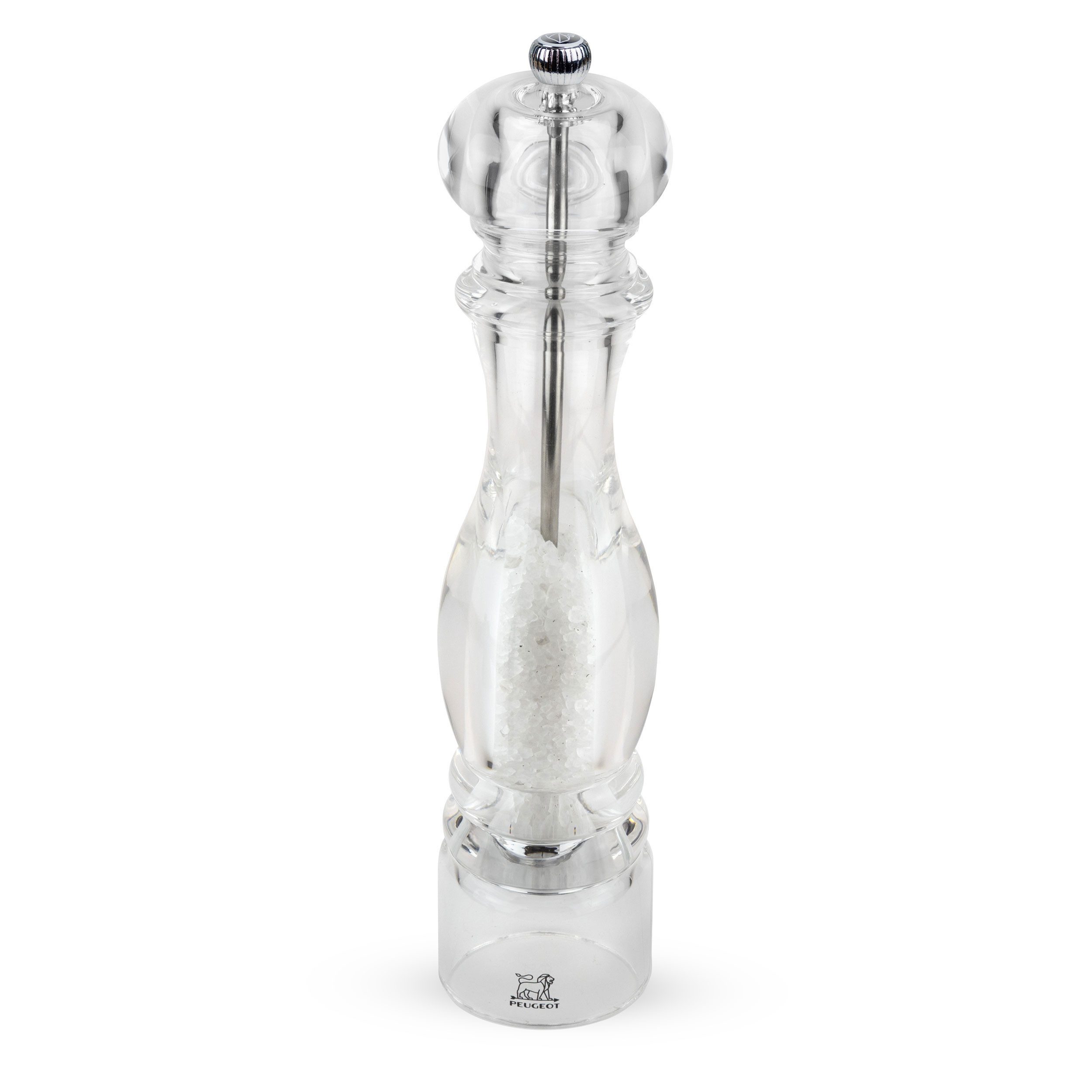 PEUGEOT Salzmühle NANCY 30cm Acryl Transparent Stahlmahlwerk Gewürzmüh Manuell Manuell