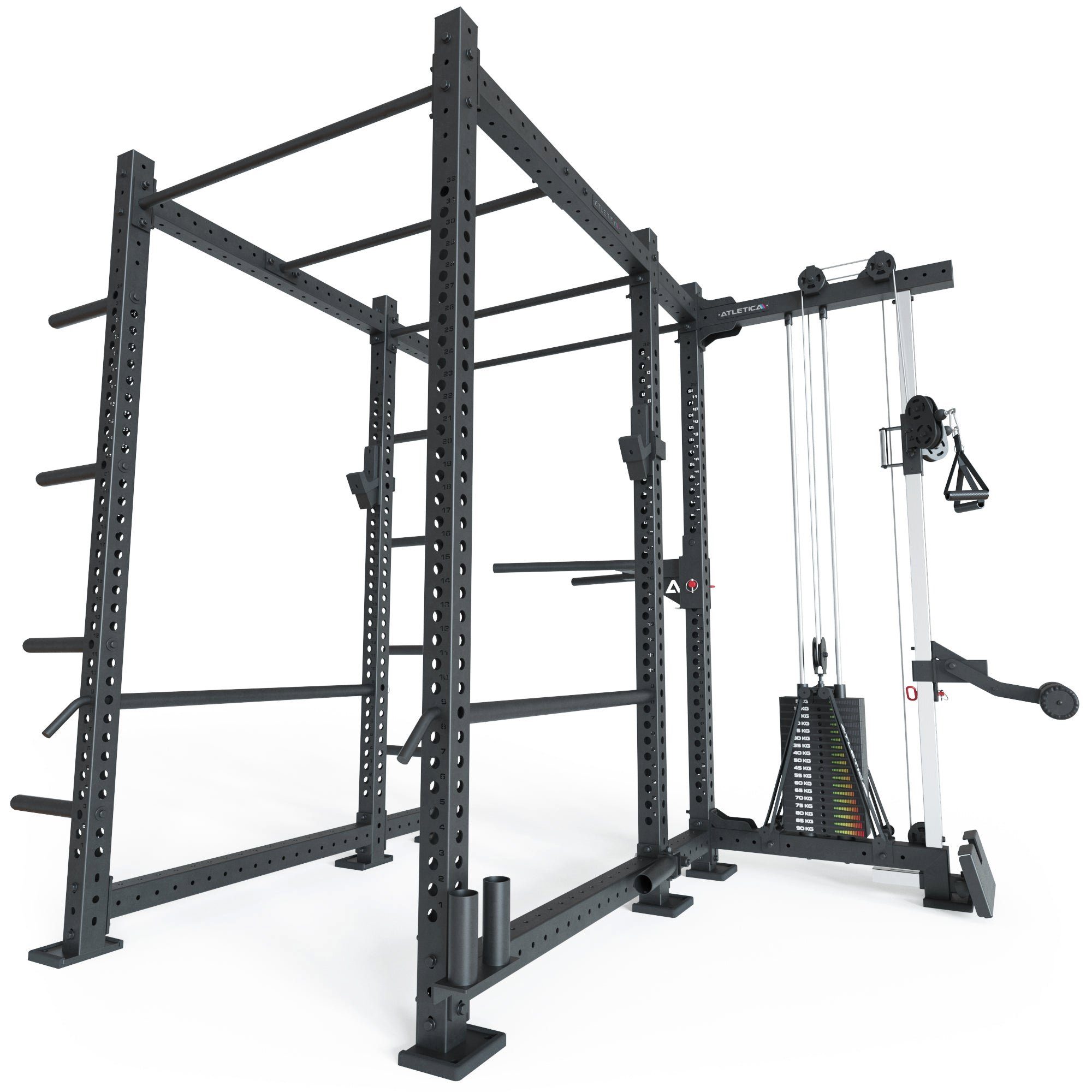 ATLETICA Power Rack R8-Raptor PRO Power Rack, Cable Rack 90 kg Stack, 173x265 cm