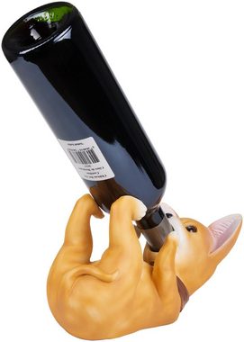 BRUBAKER Weinflaschenhalter Chihuahua - Durstiger Hund, (1-St), Flaschenhalter Trinkende Tiere - Flaschenständer lustig - Deko Figur Braun Handbemalt Barzubehör - Witzige Dekoration - Wein Geschenk