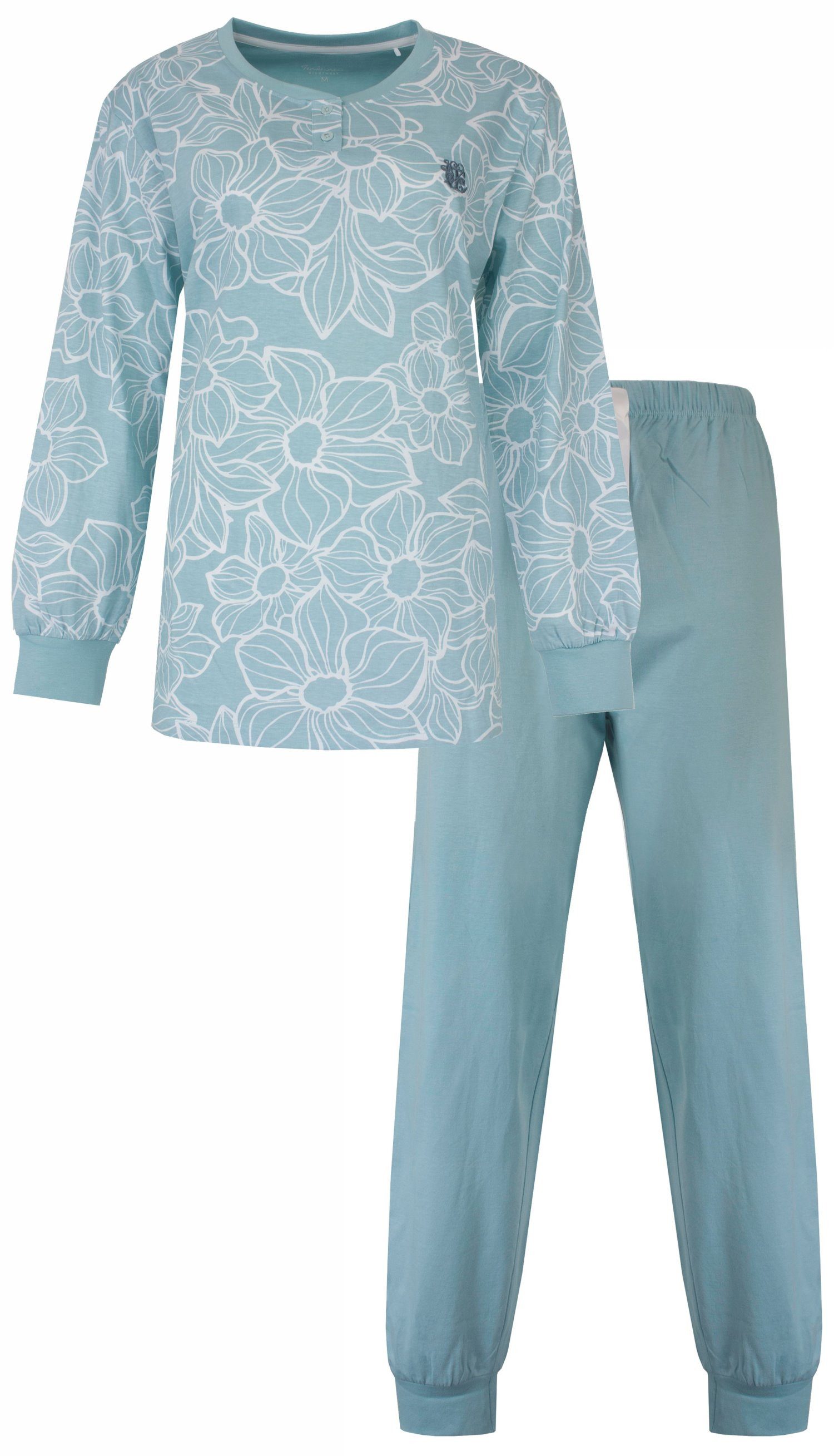 Tenderness Schlafanzug Damen Pyjama lang mit Bündchen (2 tlg) günstig online kaufen