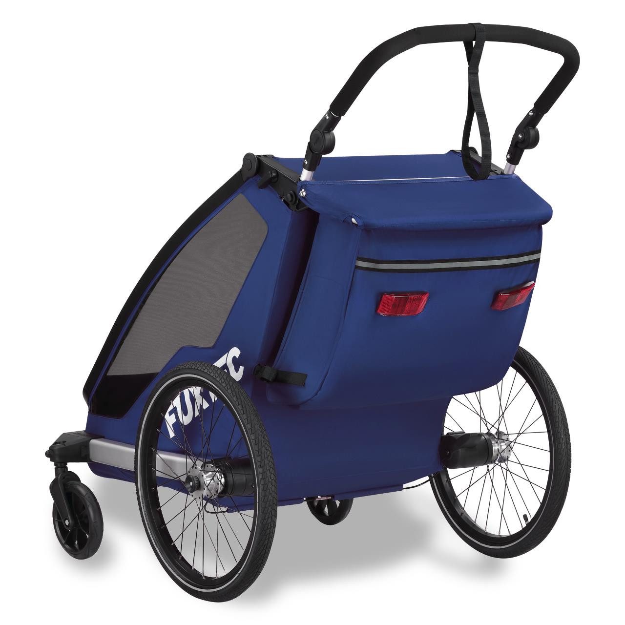 FUXTEC Fahrradkinderanhänger FX-FA1neu, faltbar, für 2 Kinder geeignet, mit 5-Punkt-Sicherheitsgurte – Bild 4 von 5