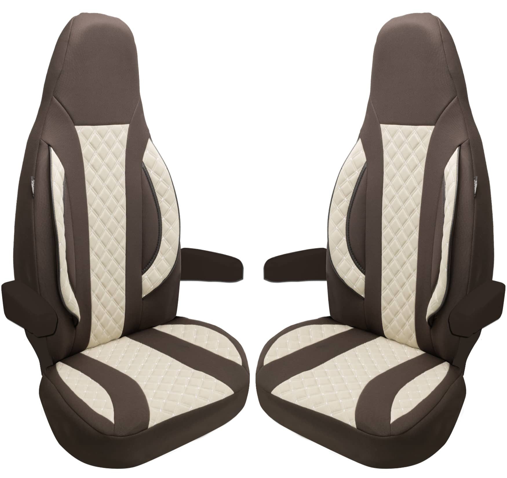 BREMER SITZBEZÜGE Autositzbezug Schonbezüge für Wohnmobil 2er Set in Braun/Beige WPL411