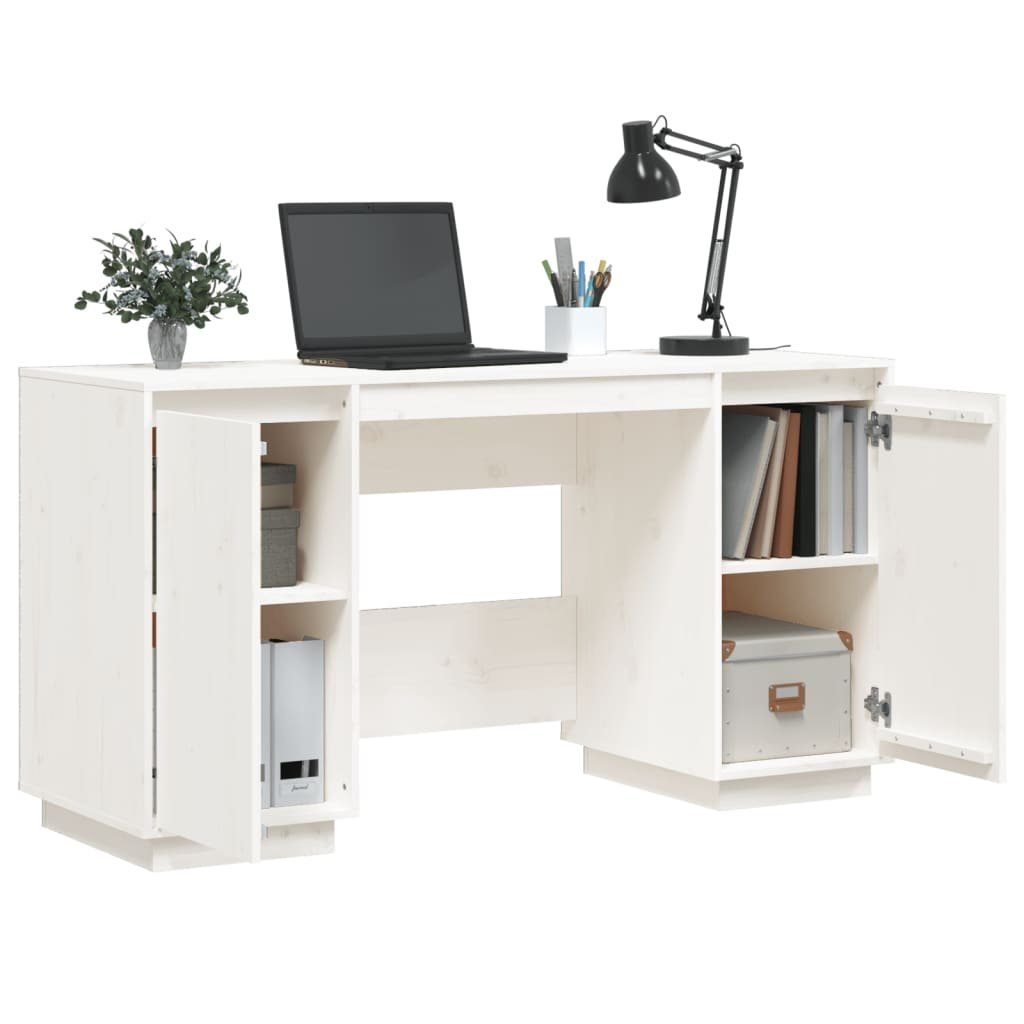 Kiefer Schreibtisch Weiß vidaXL cm 140x50x75 Weiß Schreibtisch | Massivholz Weiß