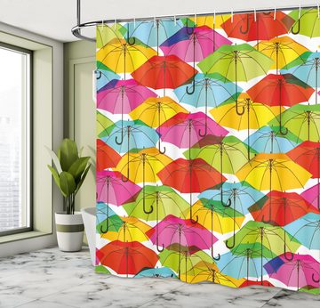 Abakuhaus Duschvorhang Moderner Digitaldruck mit 12 Haken auf Stoff Wasser Resistent Breite 175 cm, Höhe 180 cm, Regenschirme Vivid Regenschirm