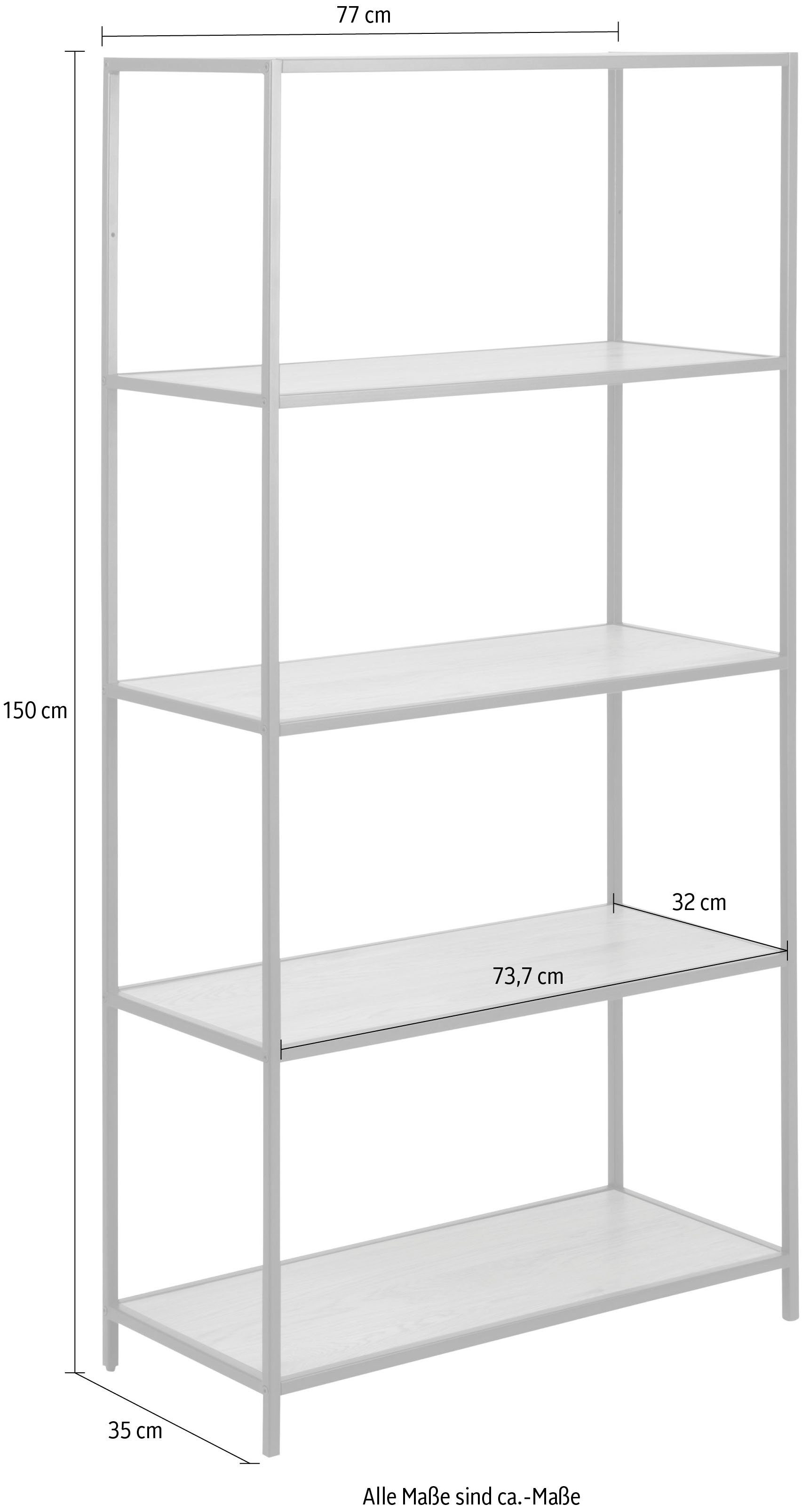 GROUP 4 im Industrie-Look, 150 cm ACTONA Bücherregal, Höhe modernen Metallgestell Einlegeböden,