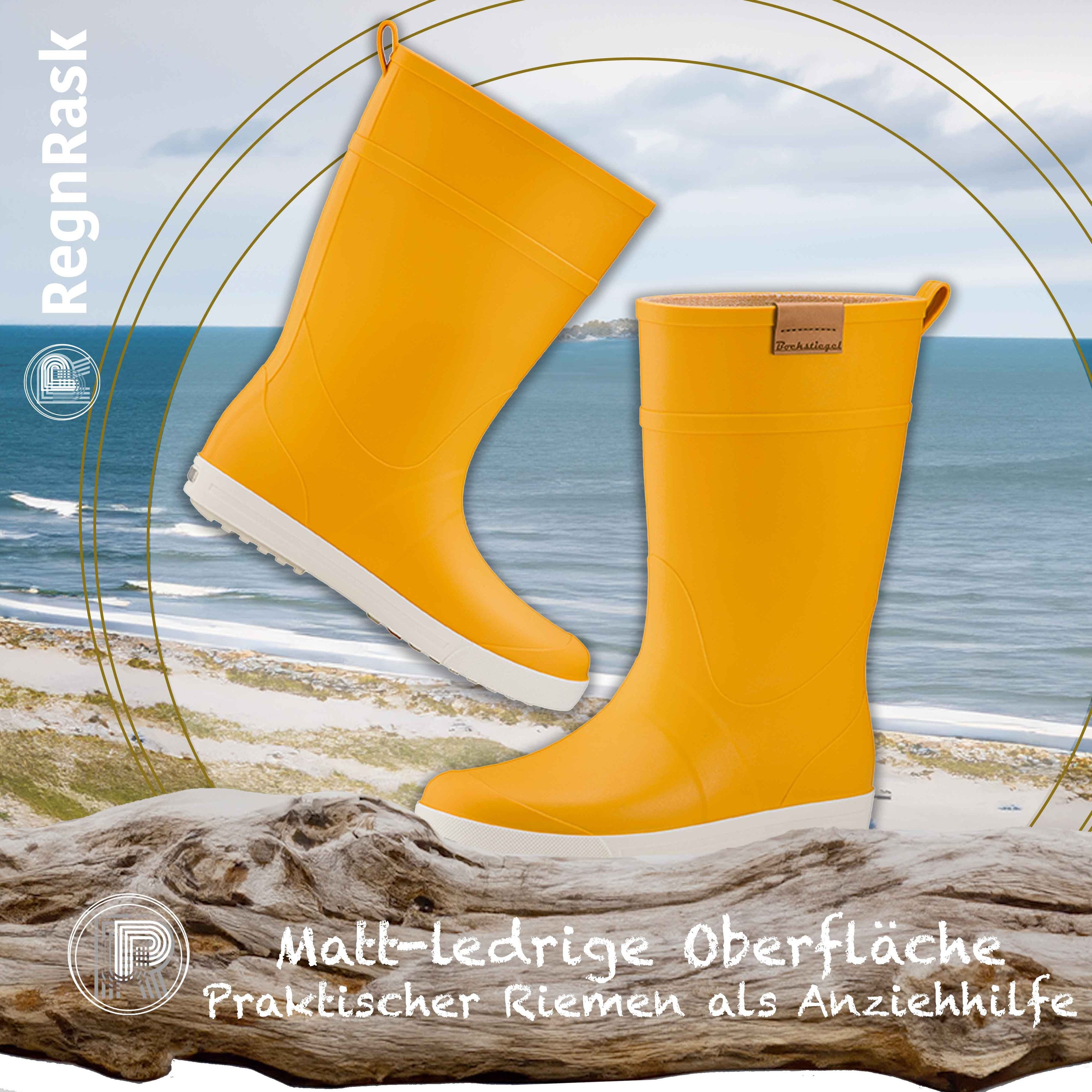 Ultrapower REGNRASK Damen Schlupfstiefel Kontrastsohle 39 Gelb-Weiß Gummistiefel Gartenstiefel Matschstiefel Festivalstiefel