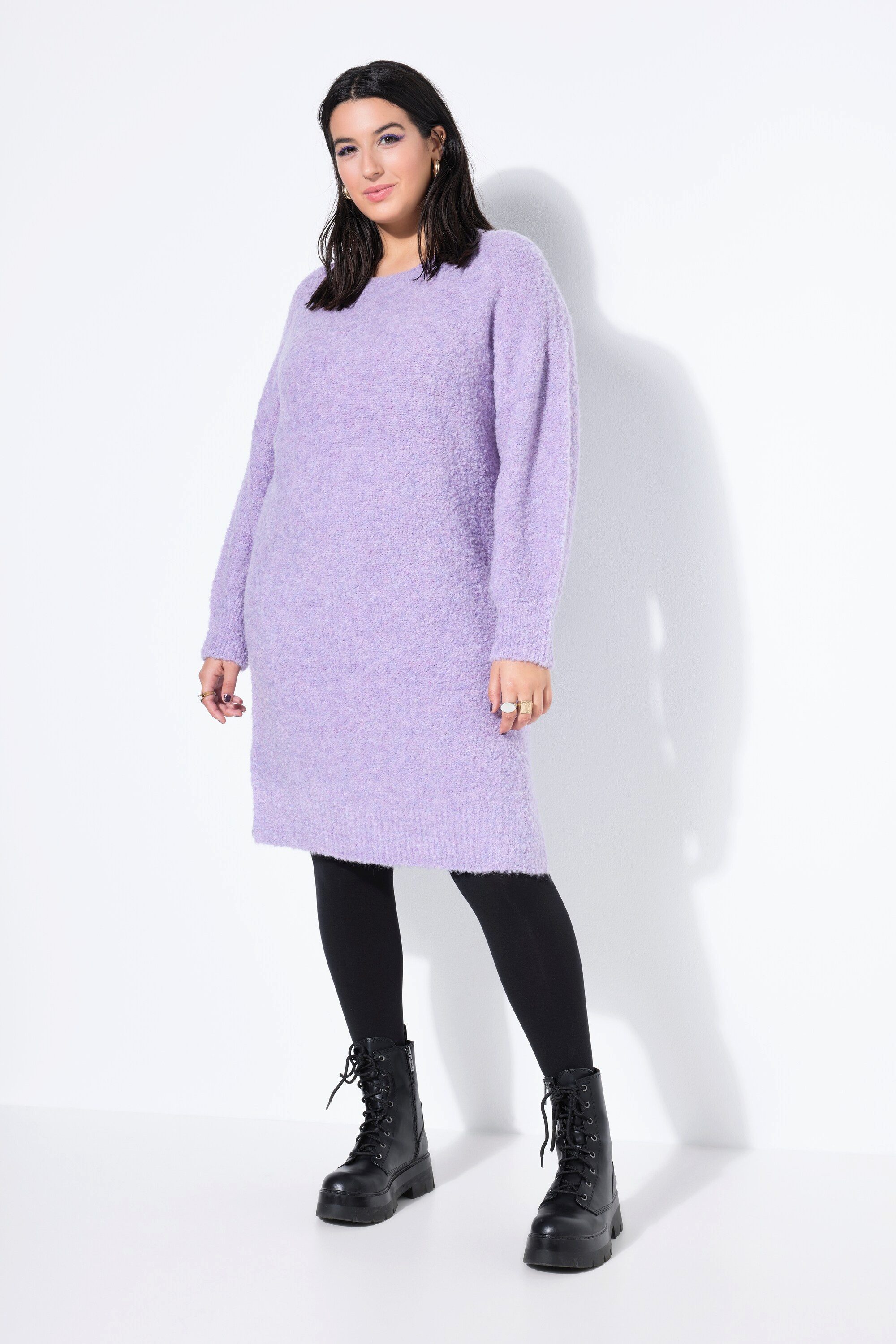 Minikleid Strickkleid oversized Flauschstrick Langarm
