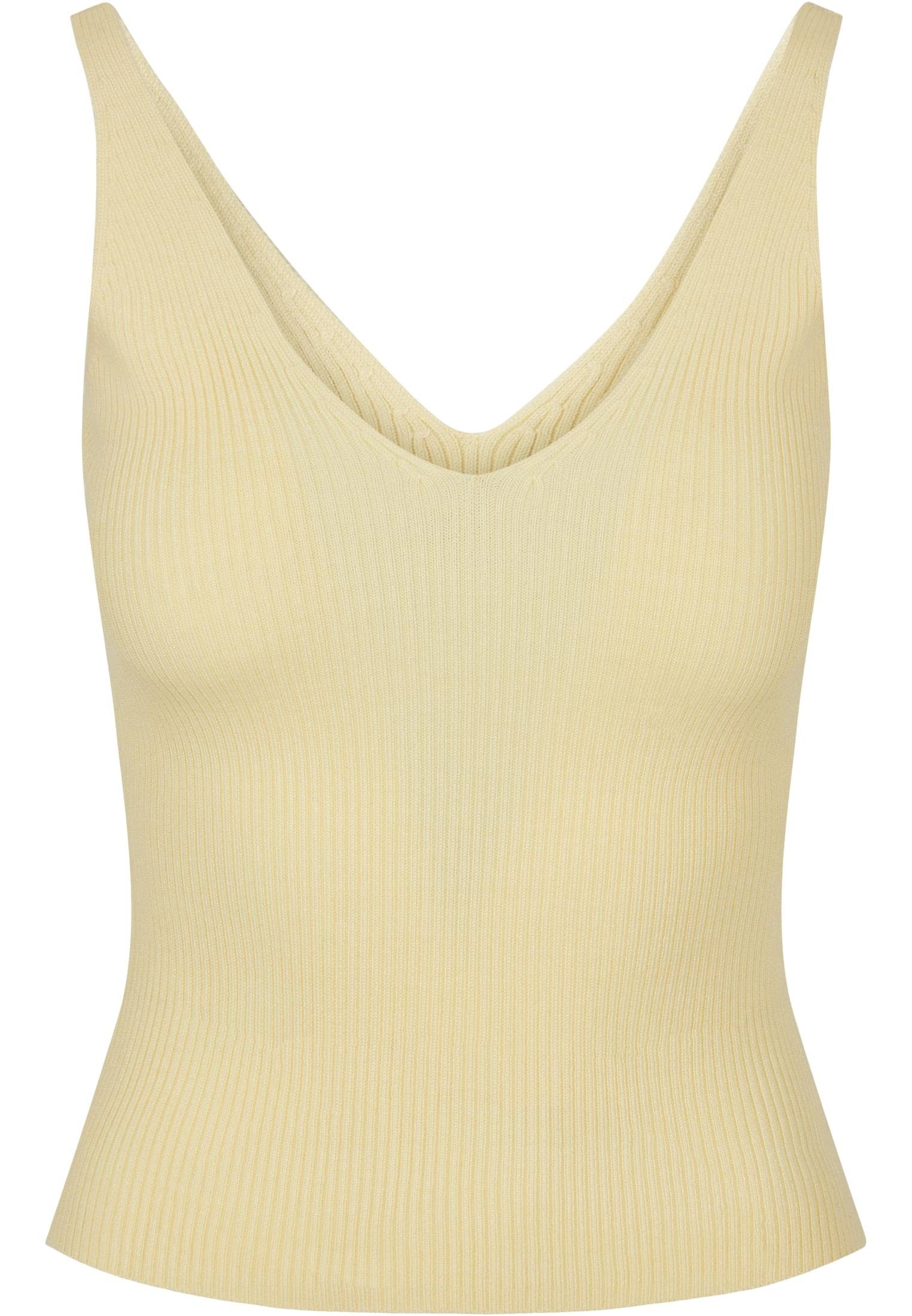 URBAN CLASSICS T-Shirt Damen Ladies (1-tlg) Rib Top softyellow Knit