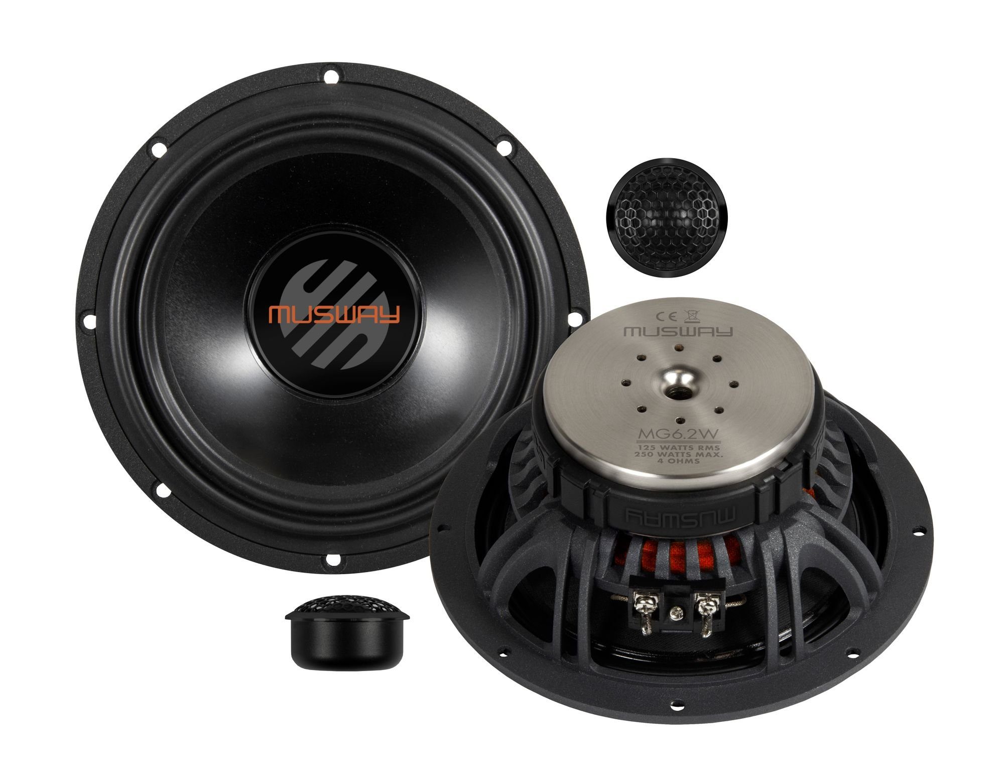 Musway MG6.2A 16,5 CM (6.5) AKTIVES 2-WEGE KOMPONENTEN-SYSTEM Auto-Lautsprecher (125 W, Musway MG6.2A 16,5 CM (6.5) AKTIVES 2-WEGE KOMPONENTEN-SYSTEM)