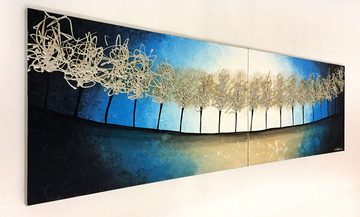 WandbilderXXL Gemälde Trees Of Wisdom 200 x 60 cm, Abstraktes Gemälde, handgemaltes Unikat