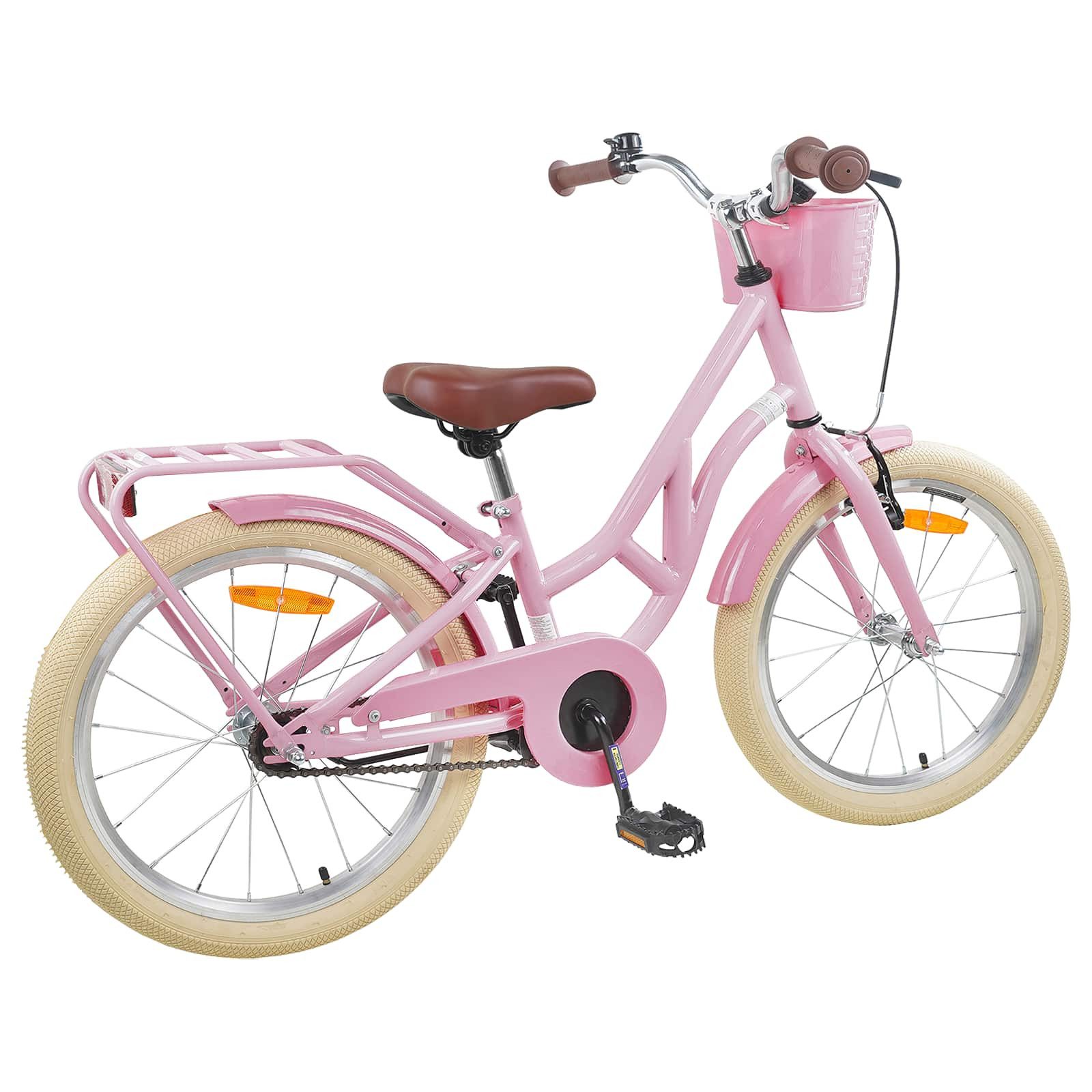 vidaXL Kinderfahrrad 158 x 53 x 100 cm Kinderfahrrad 24 Zoll für 8-12 Jahre alt Hellrosa