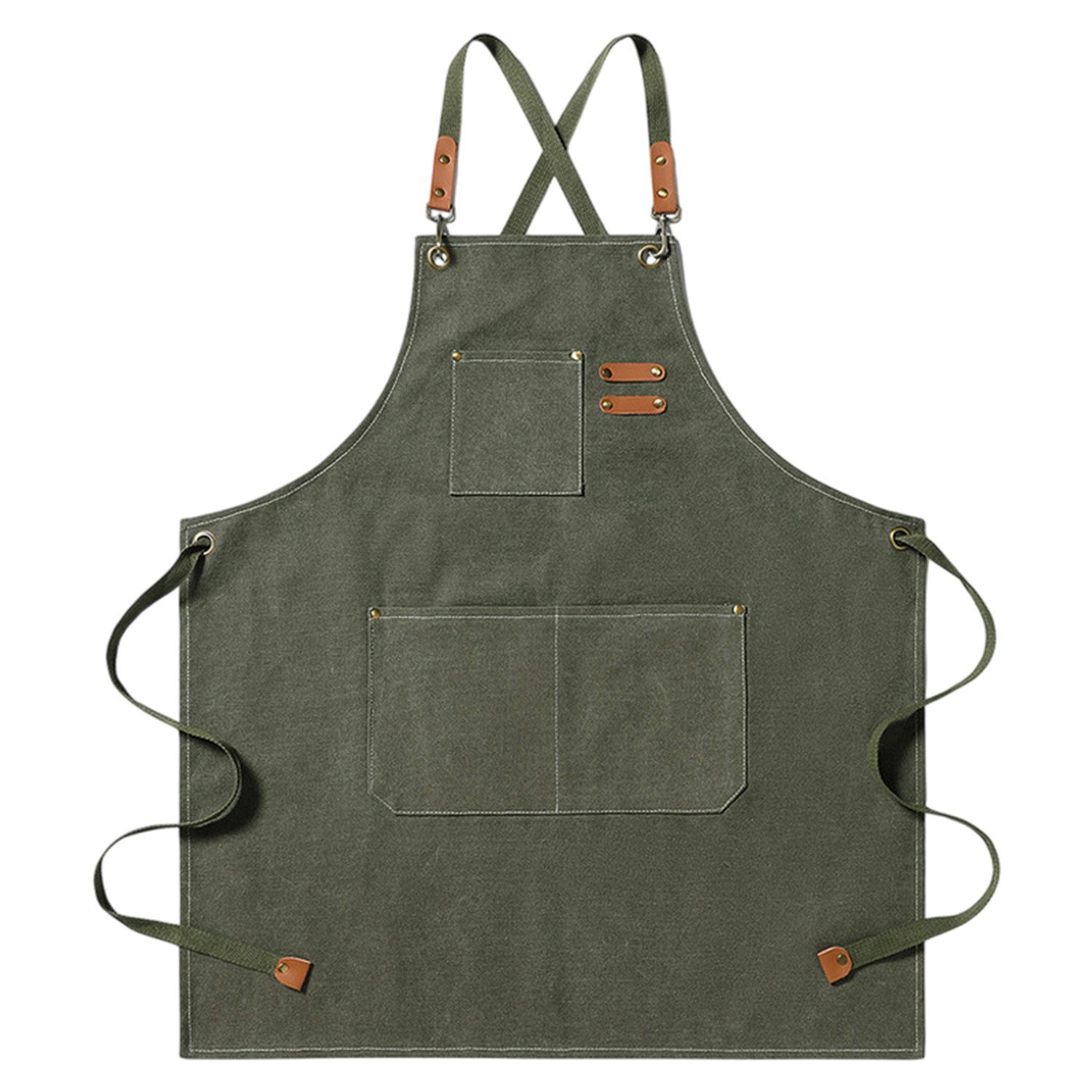 Refttenw Kochschürze Kochschürze Schürze,Grillschürze werkenschürze,mit 2 Taschen