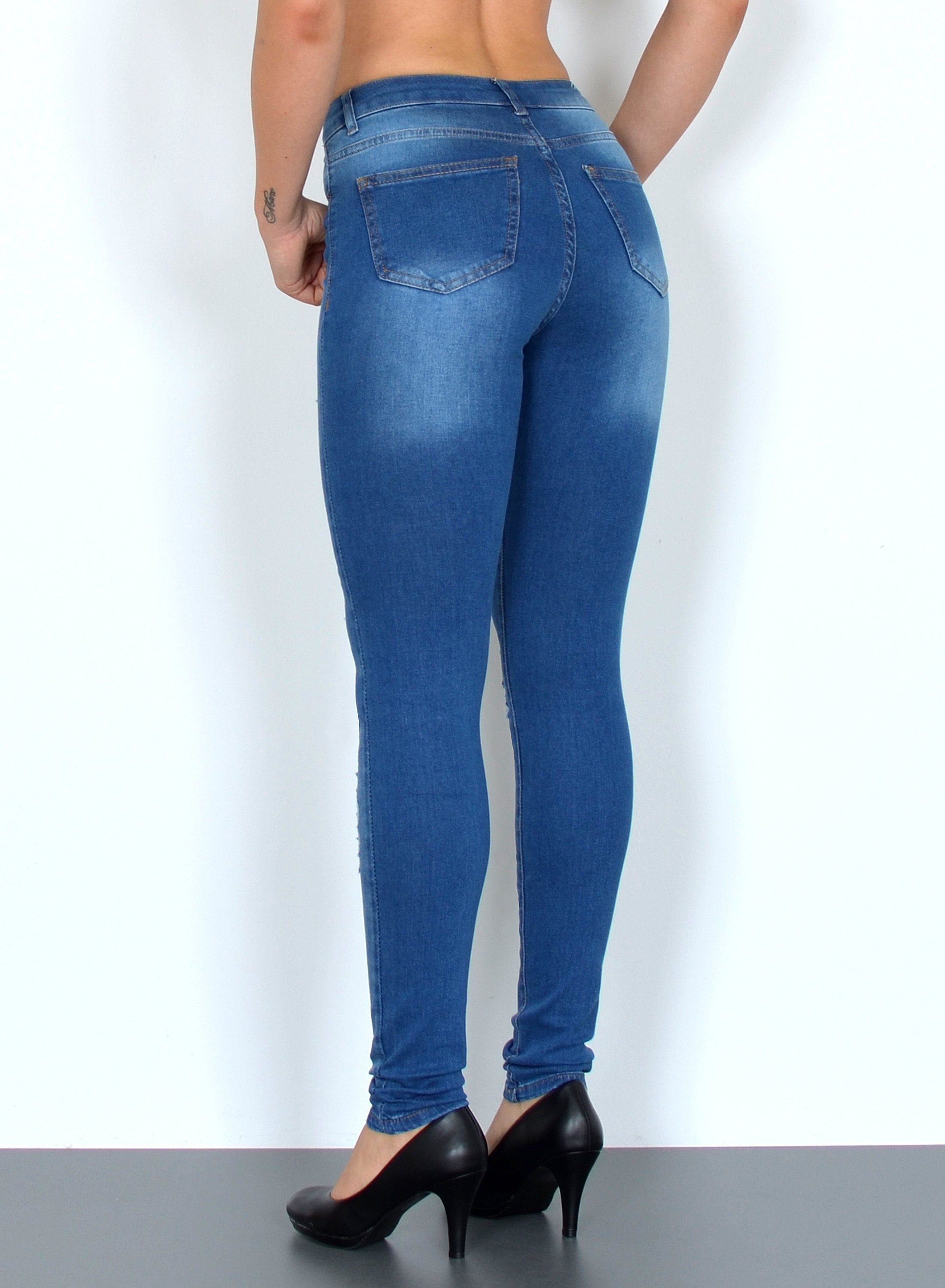 ESRA Skinny-fit-Jeans S600 Damen Skinny Fit Jeans Hose High Waist bis Übergröße
