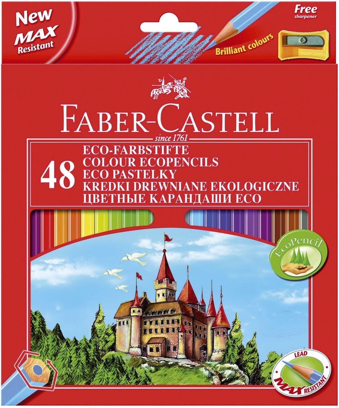 48er Kartonetui FABER-CASTELL Tintenpatrone Faber-Castell Hexagonal-Buntstifte CASTLE,