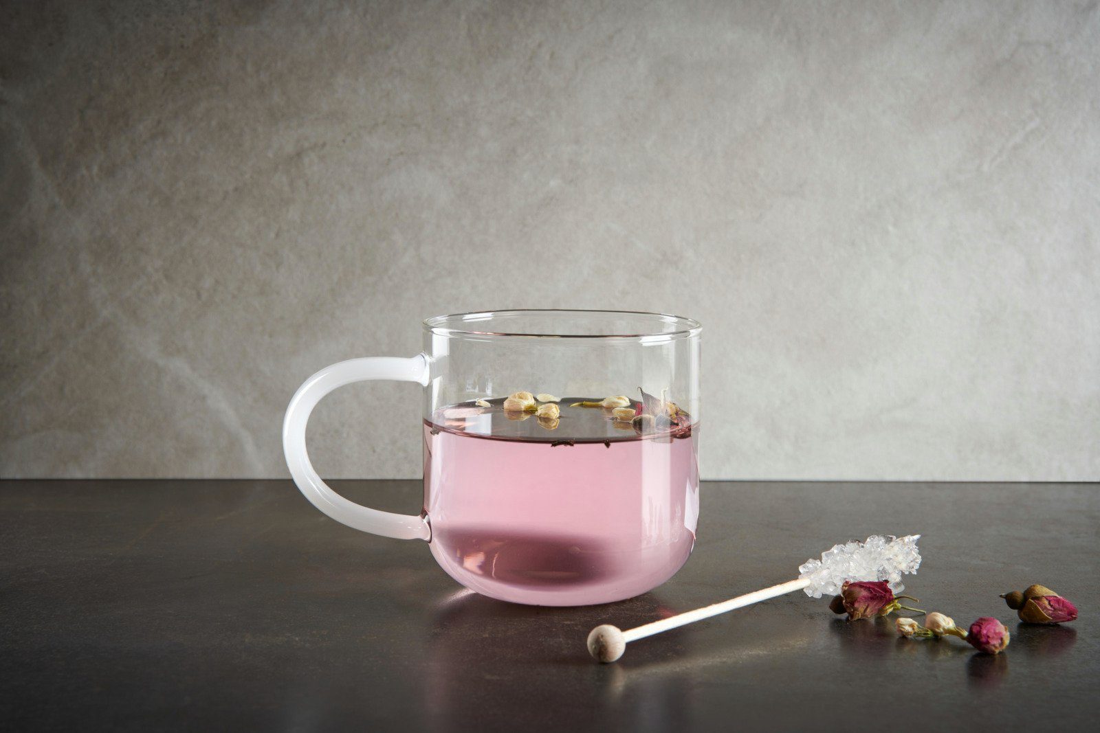 ASA SELECTION Becher coppa Glas Becher mit weißem Henkel 0,4l, Glas, Geschirr