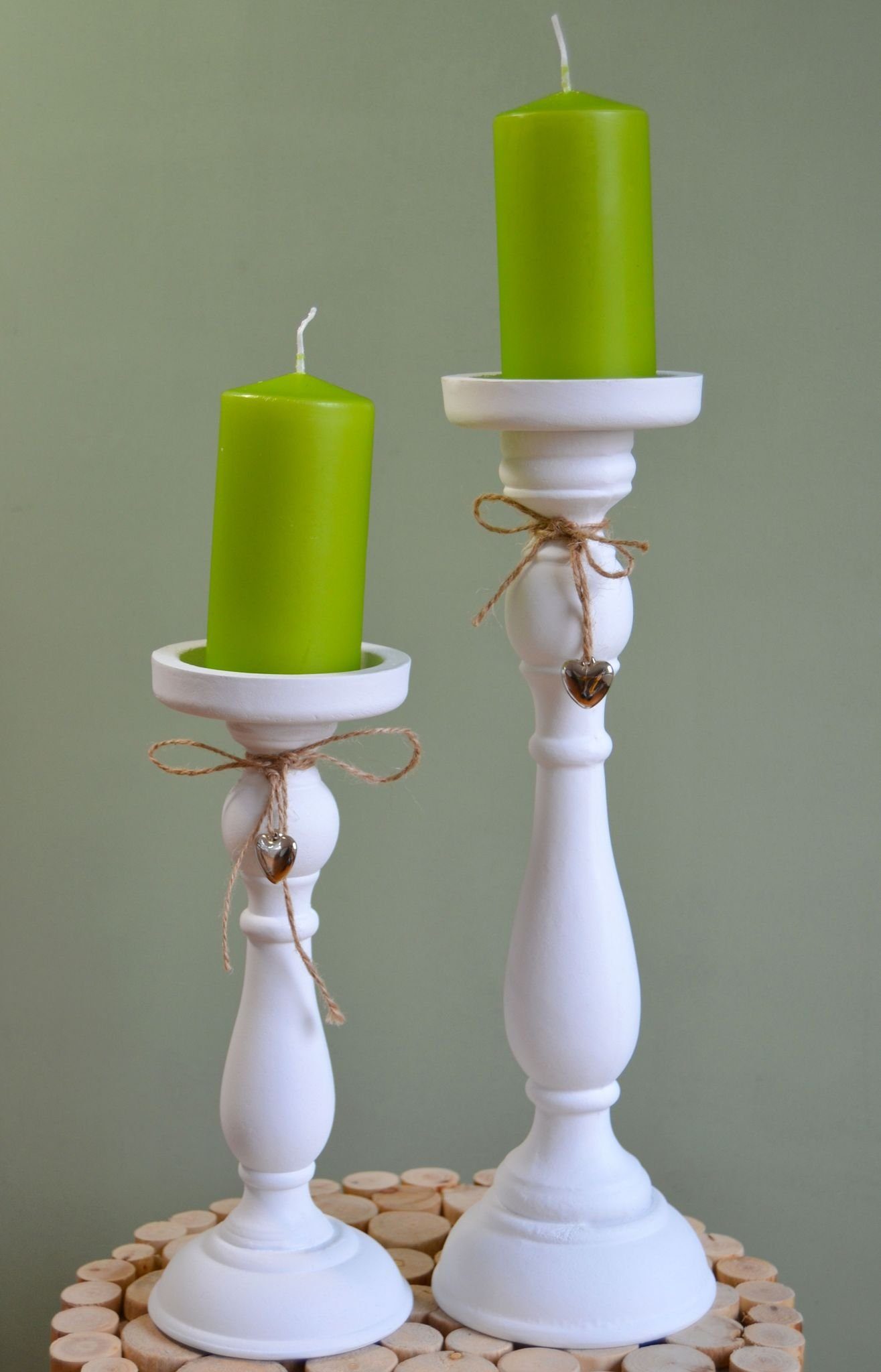 Kerzenhalter Kerzenständer Kerzenleuchter  für LED Kerzen u Stumpenkerzen weiss 
