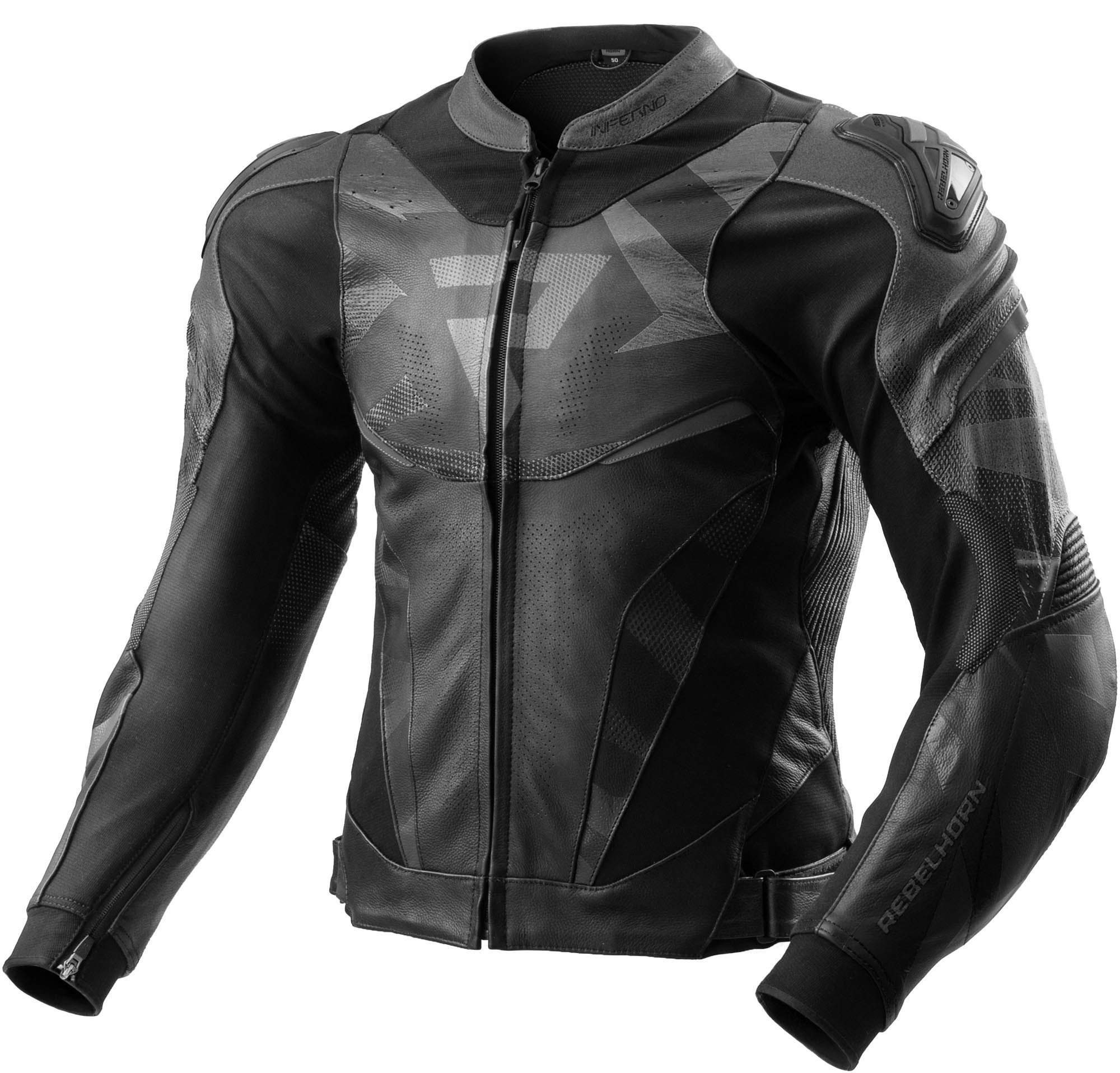 Rebelhorn Motorradjacke Inferno Motorrad Lederjacke Rückenprotektor enthalten,Verbindungsreißverschluss,Ellenbogenpro