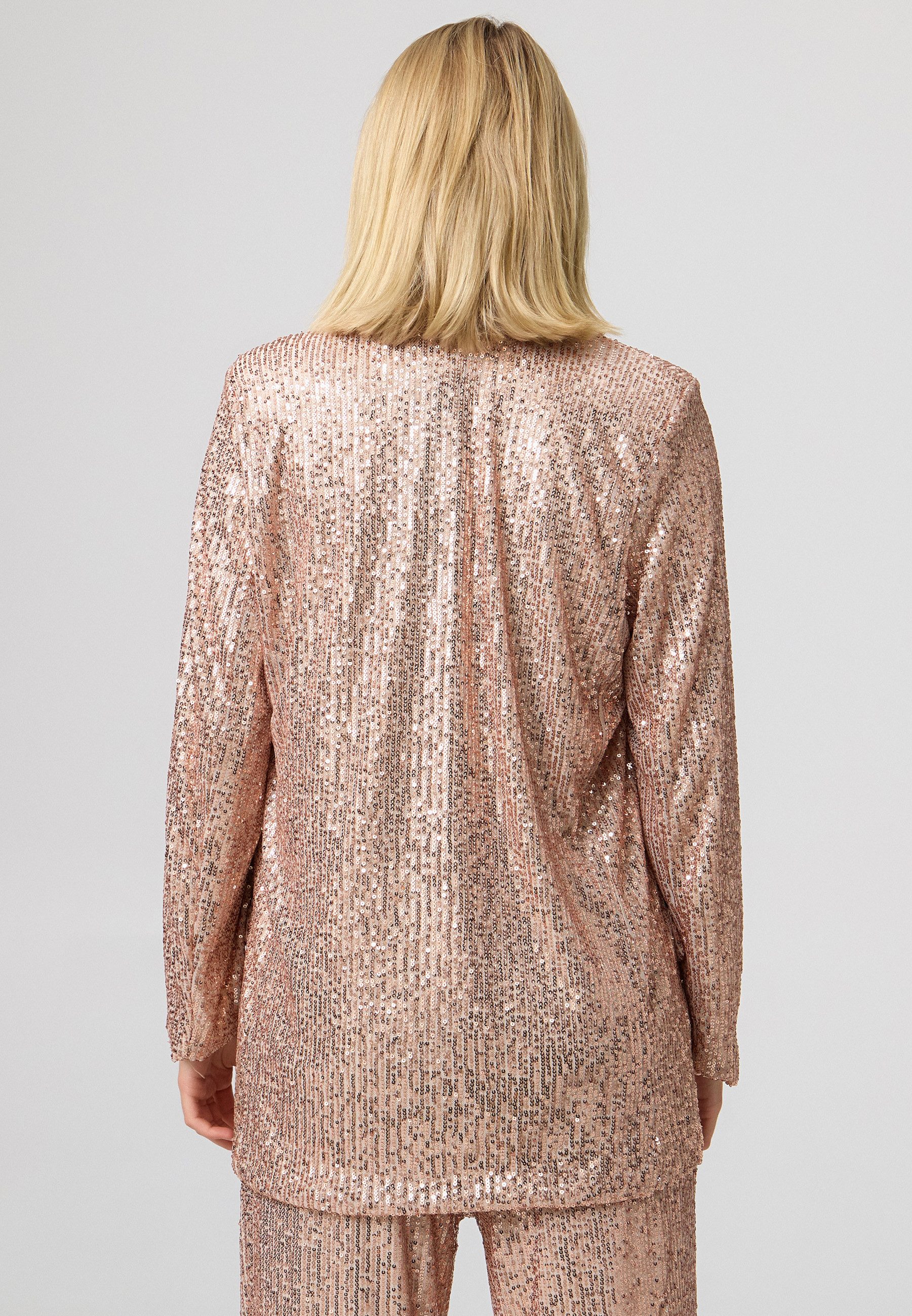 Worldclassca Jackenblazer Worldclassca Pailletten Blazer Glitzer Blouson Langarm Party Club
