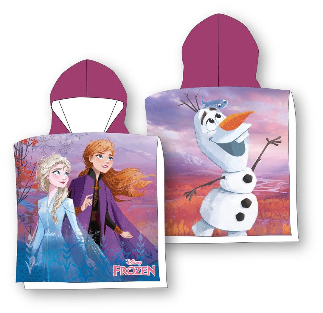 Badeponcho Badeponcho 55x55 cm mit Kapuze Frozen Anna und Elsa Kinderbademantel