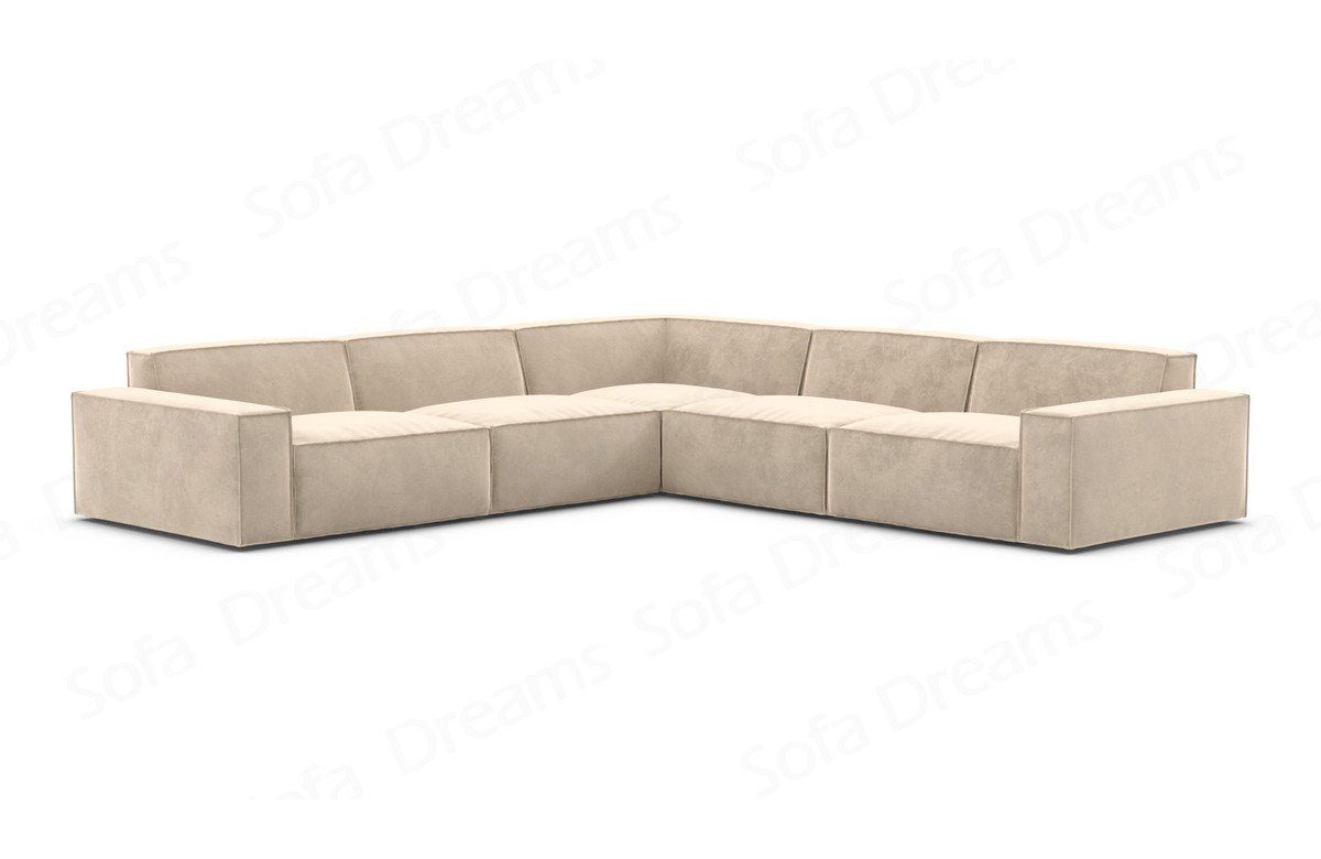 Ecksofa Samtsofa Sofa Eckcouch Stoff Sofa Stoffsofa, Formenta Polsterecksofa Loungesofa beige-MO02 Form Dreams L