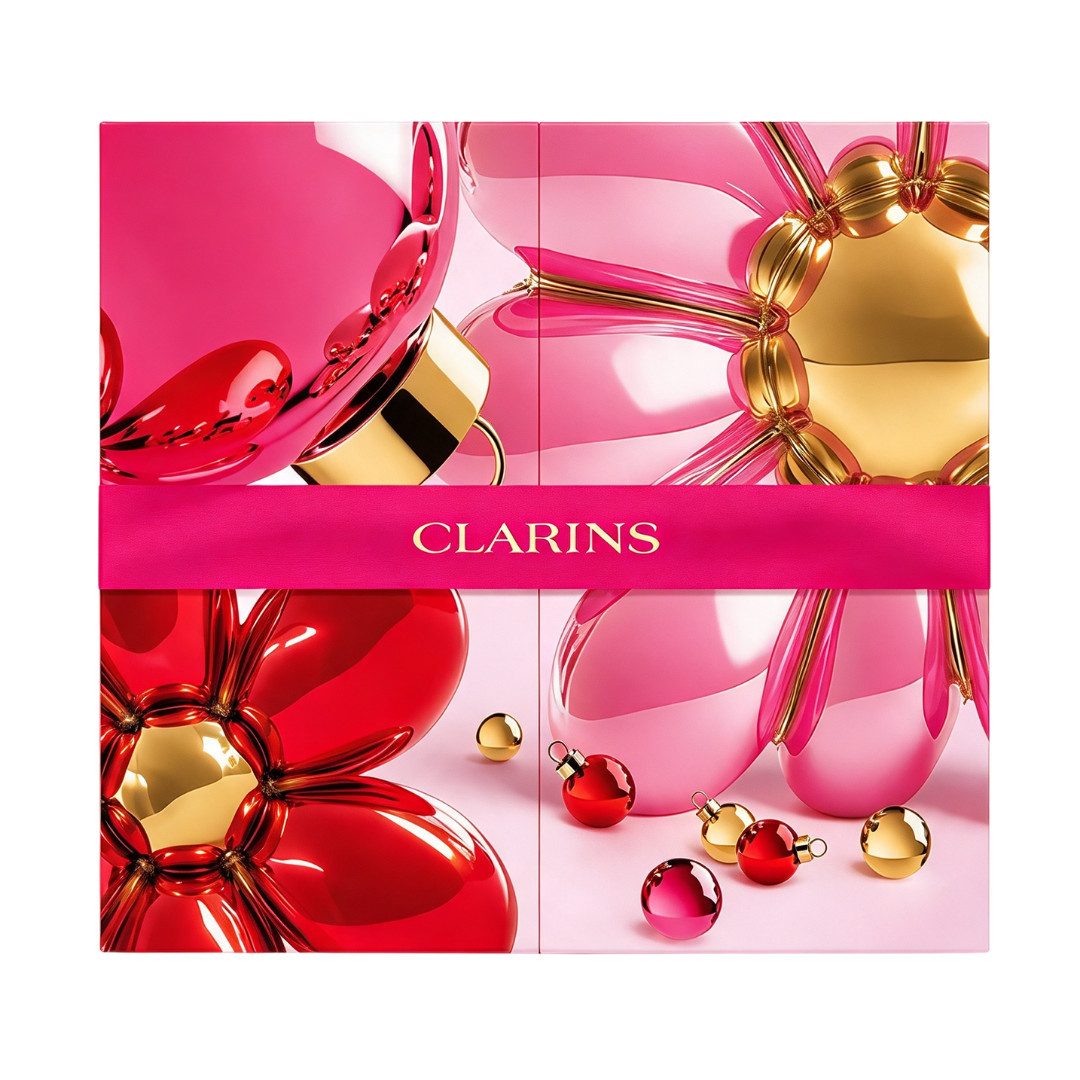 Clarins Adventskalender 2026 Beauty Frauen & Mädchen Kosmetik Weihnachtskalender (Set, 24-tlg), 24 Pflege Produkte Advent Kalender Damen Frau