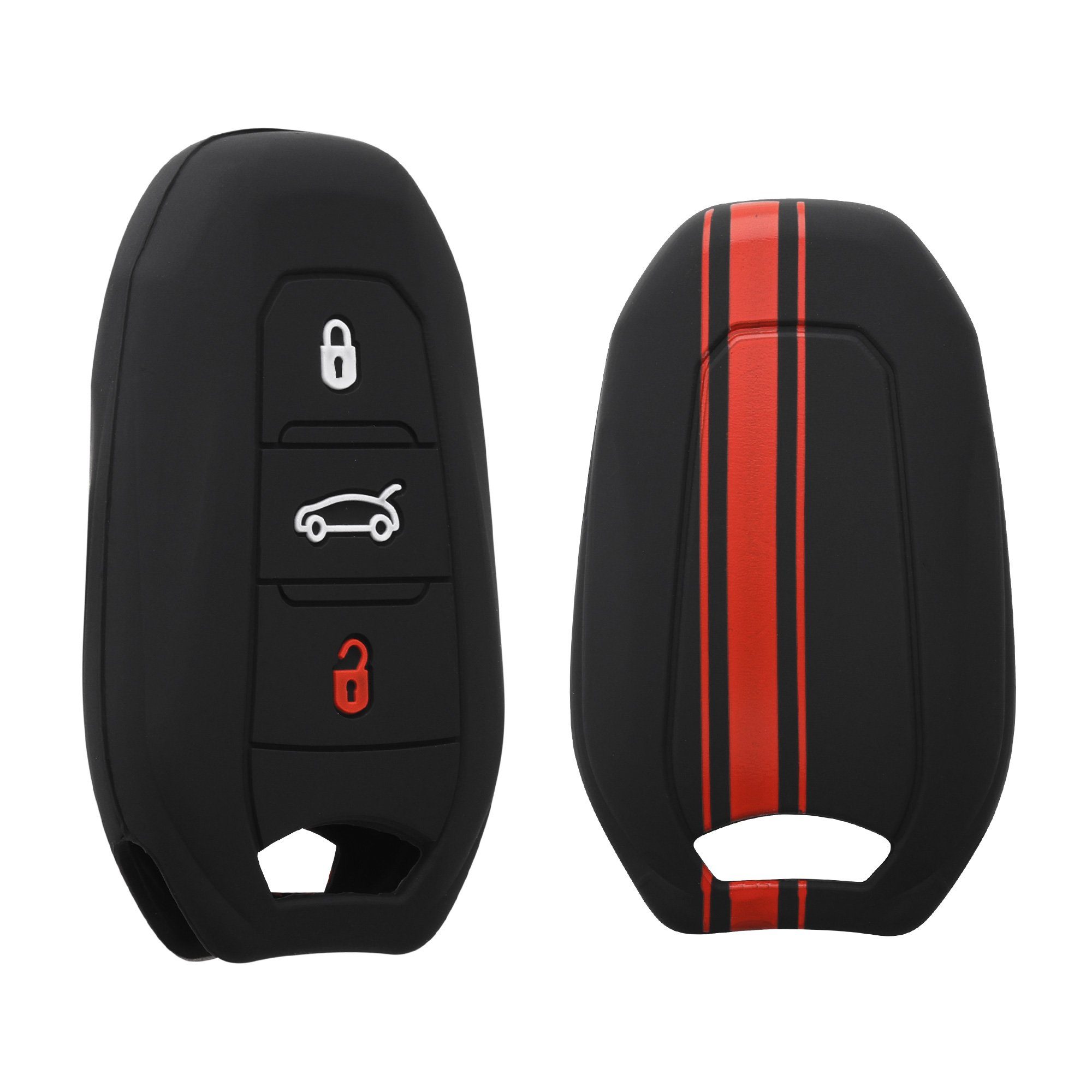 für Peugeot Schlüsselhülle Hülle Rot Case Cover Autoschlüssel Schlüsseltasche Schlüssel kwmobile Citroen,