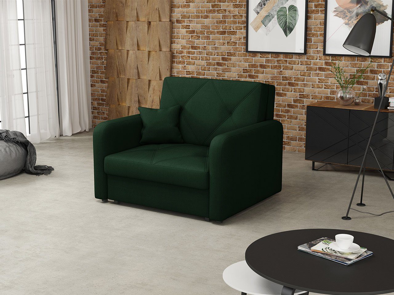 MIRJAN24 Schlafsofa Viva Sweet I, mit Bettkasten und Schlaffunktion, einsitzer Bettsofa inkl. Kissen, Wohnlandschaft Trinity 28