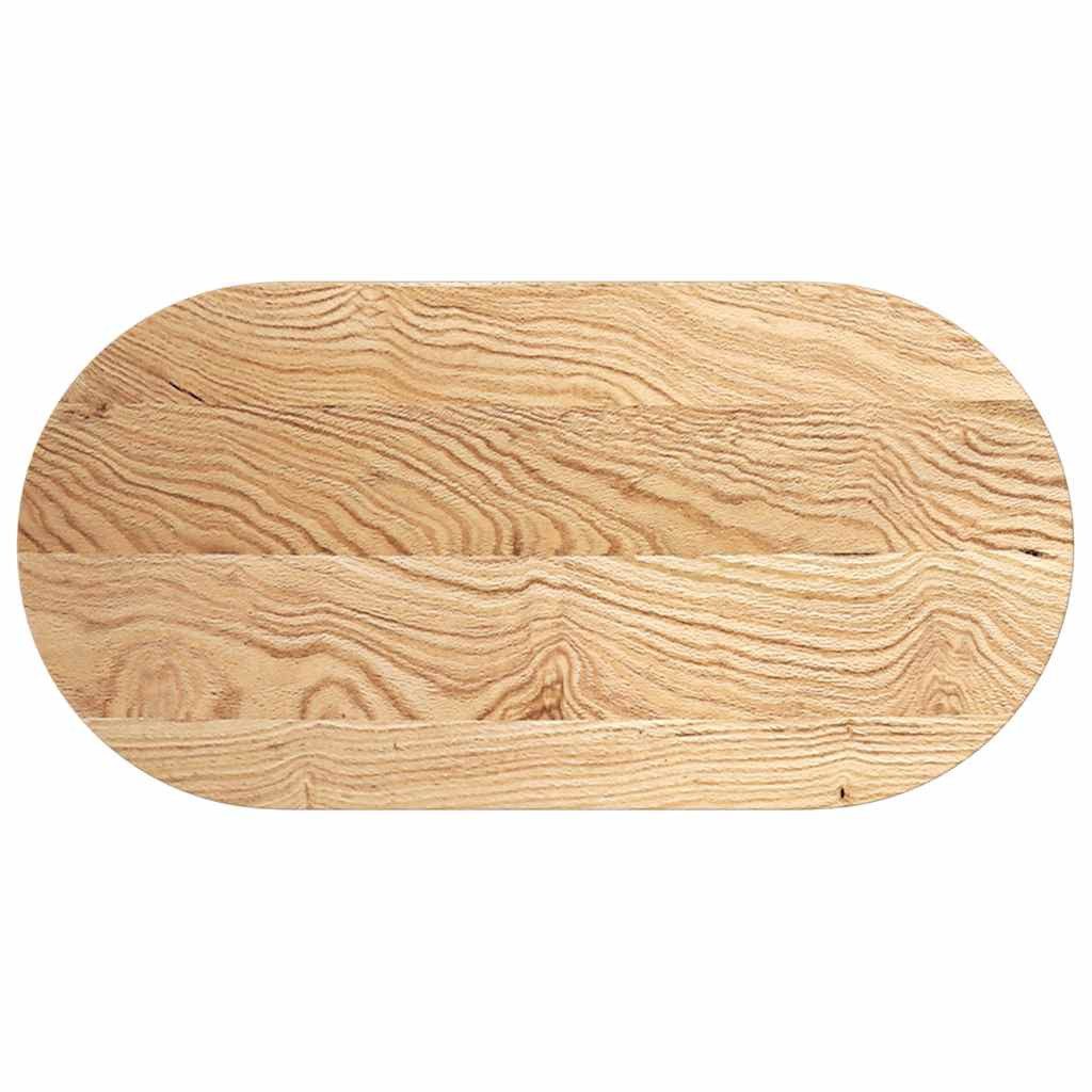 vidaXL Tischplatte Tischplatte 100x50x2 cm Massivholz Eiche Oval (1 St)