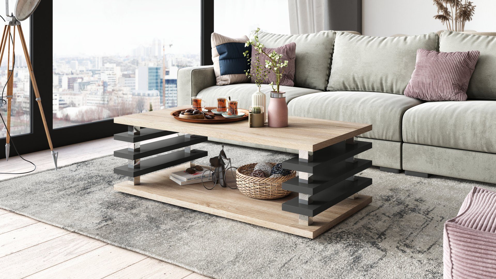 designimpex Couchtisch DC-3 Design Wohnzimmertisch Tisch günstig online kaufen