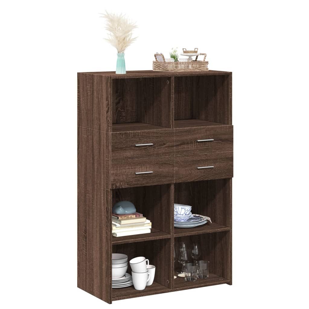 vidaXL Highboard Highboard Braun Eichen-Optik 80x42,5x124 günstig online kaufen