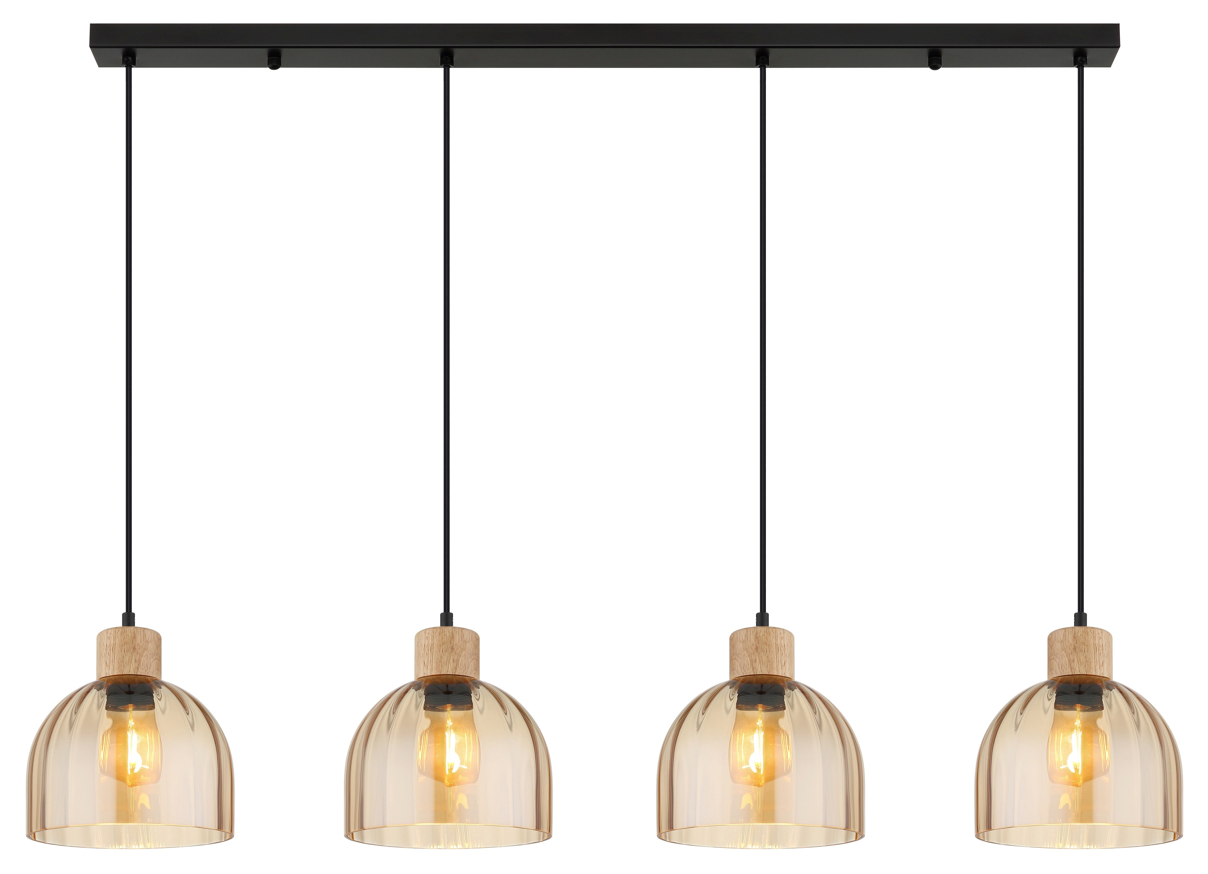GLOBO LIGHTING Hängeleuchte SWANSON, ohne Leuchtmittel, Hängeleuchte mit Glas amber, warmes Licht, stilvoll elegant