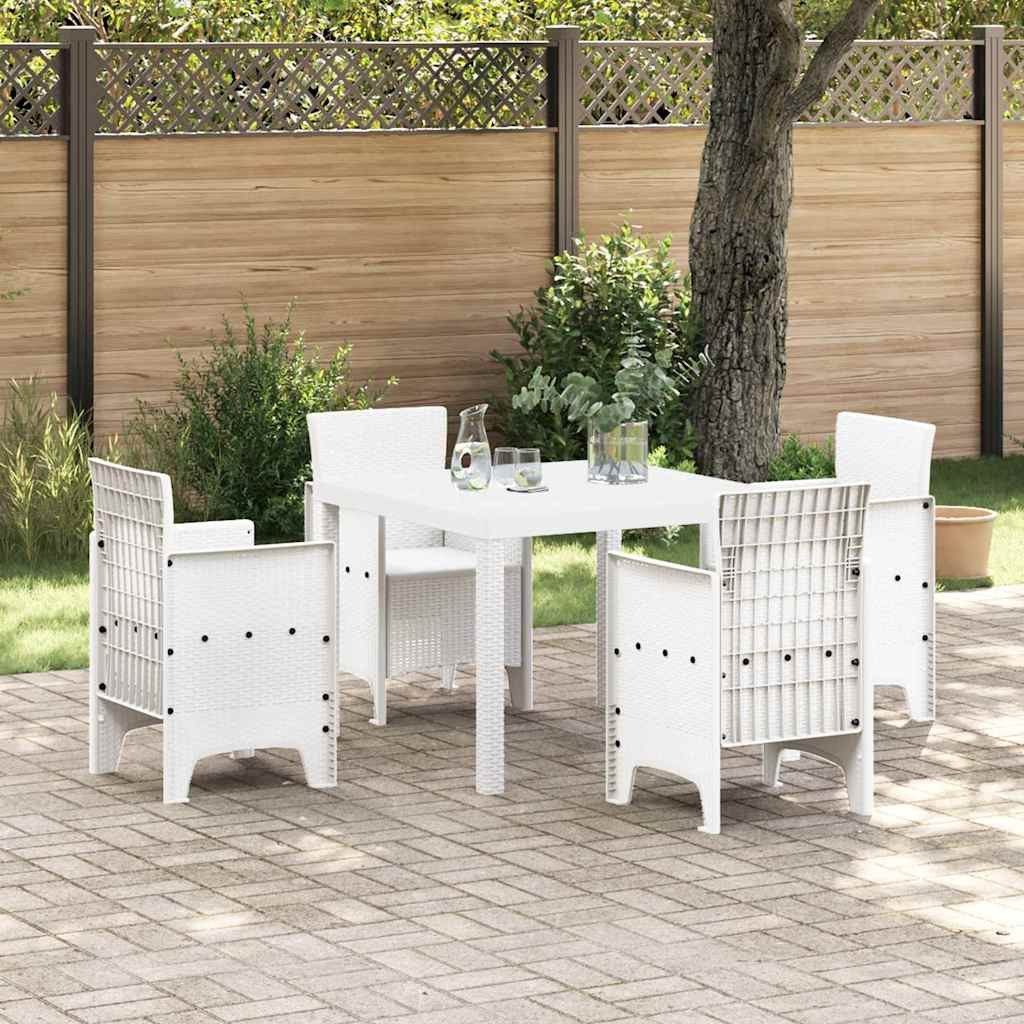 vidaXL Gartentisch Gartentisch Weiß 100 x 100 x 73 cm Poly-Rattan (1-St)