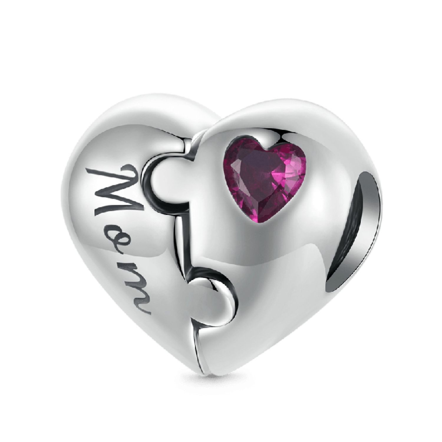 Gnoce Bead Gnoce Charm geteiltes Herz JMC031 Silber