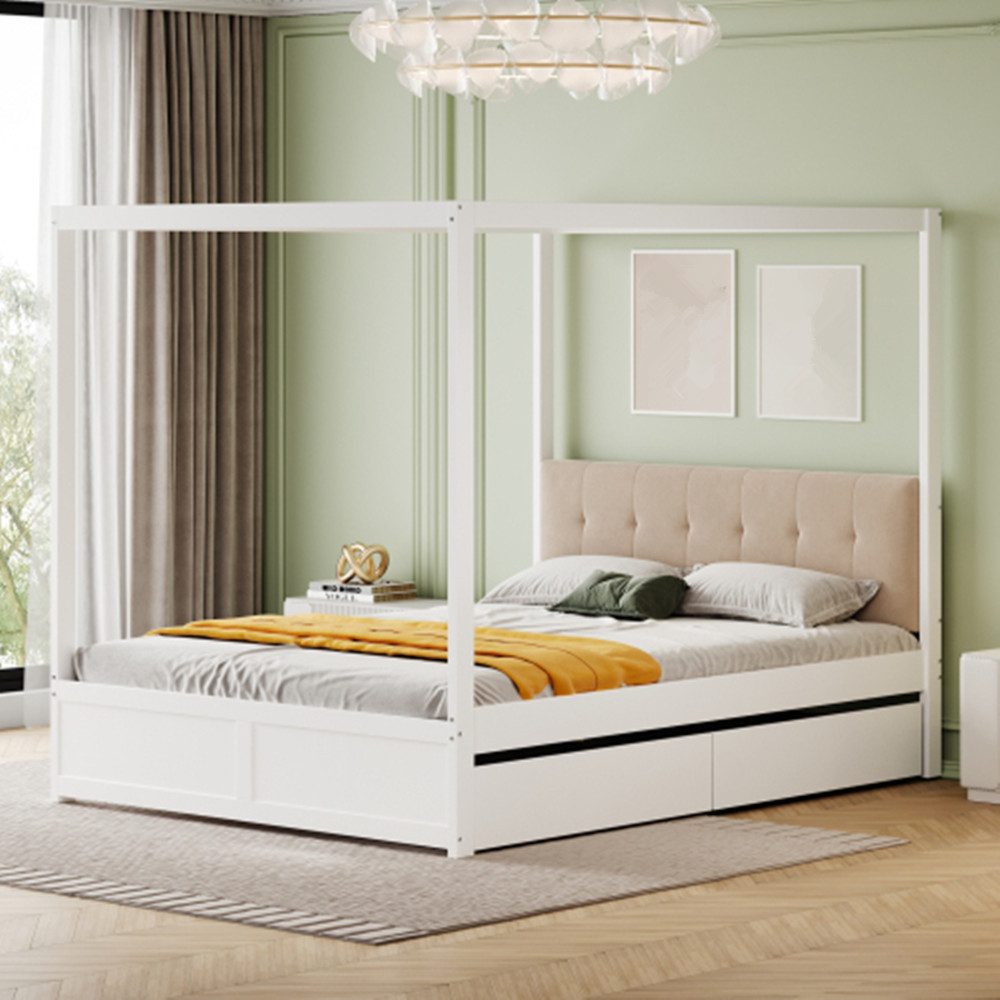 XDeer Polsterbett Doppelbett,Himmelbett140*200 cm mit großen günstig online kaufen
