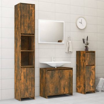 vidaXL Badmöbel-Set vidaXL Badezimmerschrank Schwarz 30x30x95 cm Holzwerkstoff