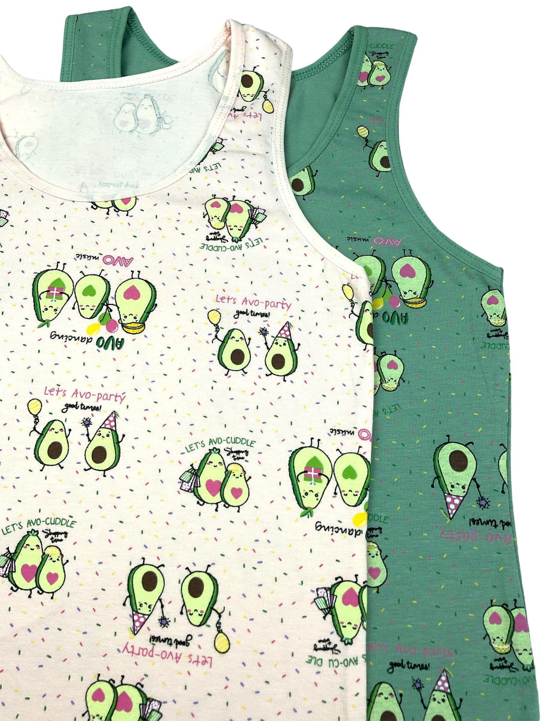 LOREZA 5 5-St) Baumwolle (Set, Mädchen Unterhemden Avocado Unterhemd Tank -