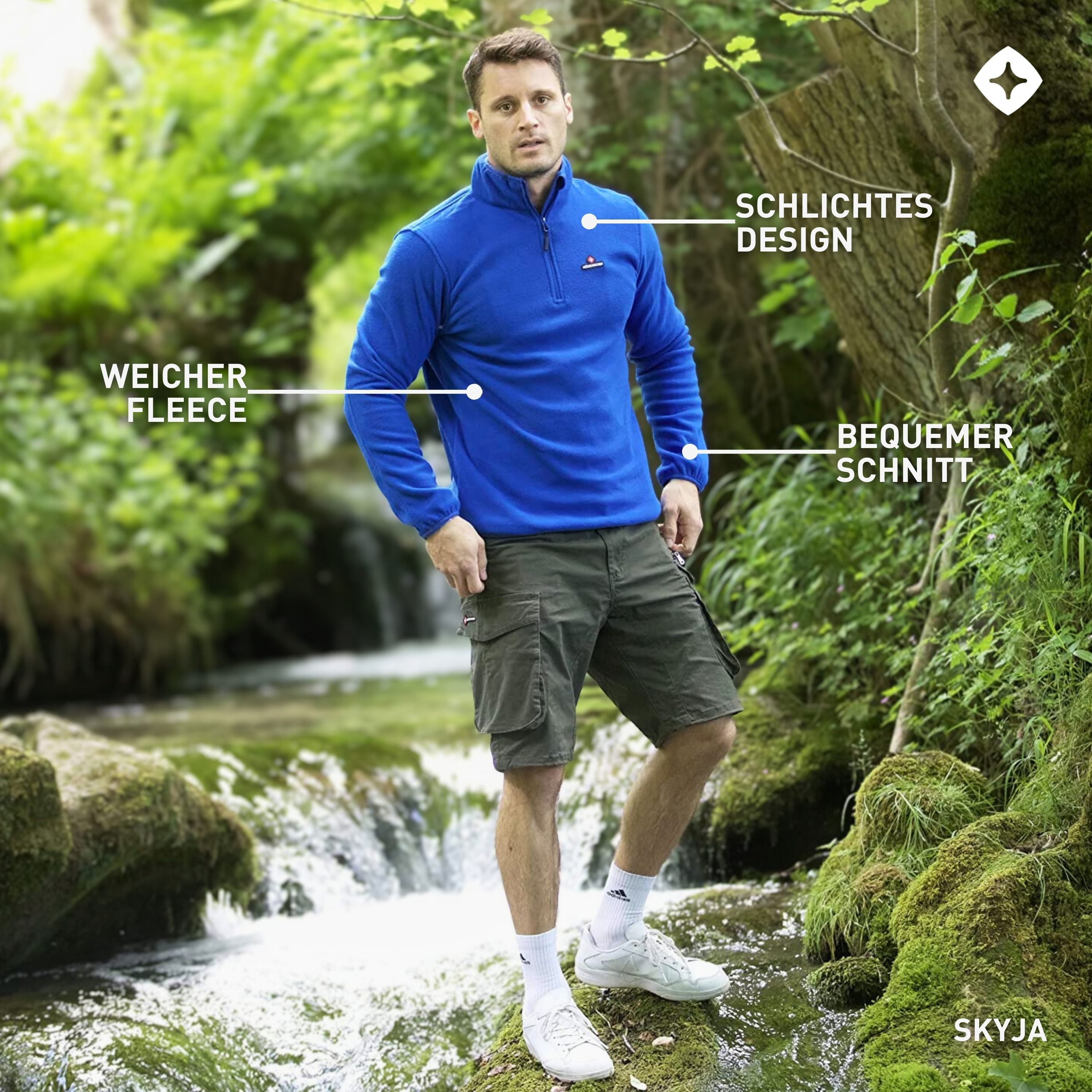 Höhenhorn Fleecepullover Skyja Herren Fleece Pullover für Männer Sweatshirt 1/4 Zip Microfleece