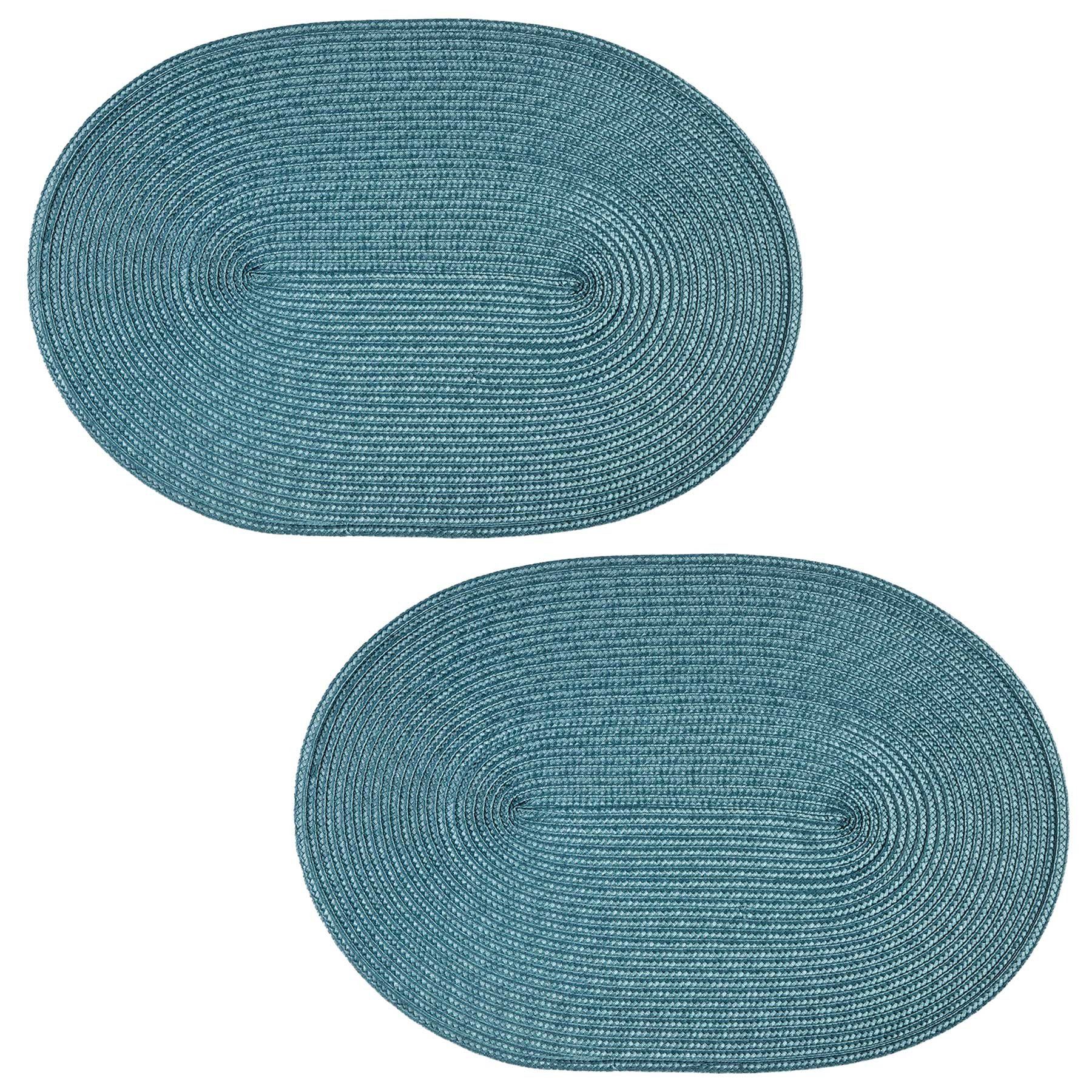 Haus und Deko Platzset Platzset 2er Set oval ca. 45x30 cm Platzdeckchen Tischset geflochtene, (2-St)