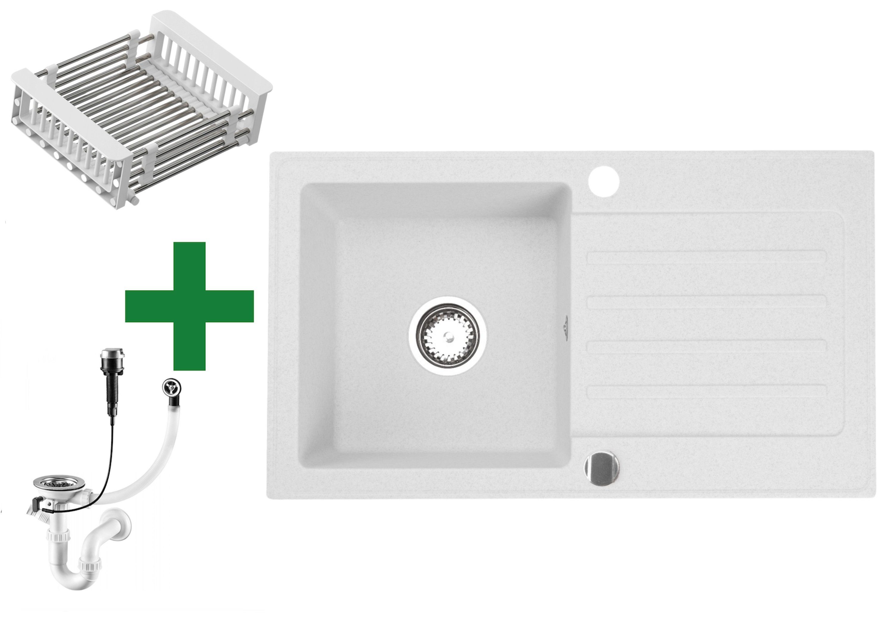 Faizee Möbel Granitspüle Granitspüle 76x44+Spülkorb (Armatur günstig online kaufen
