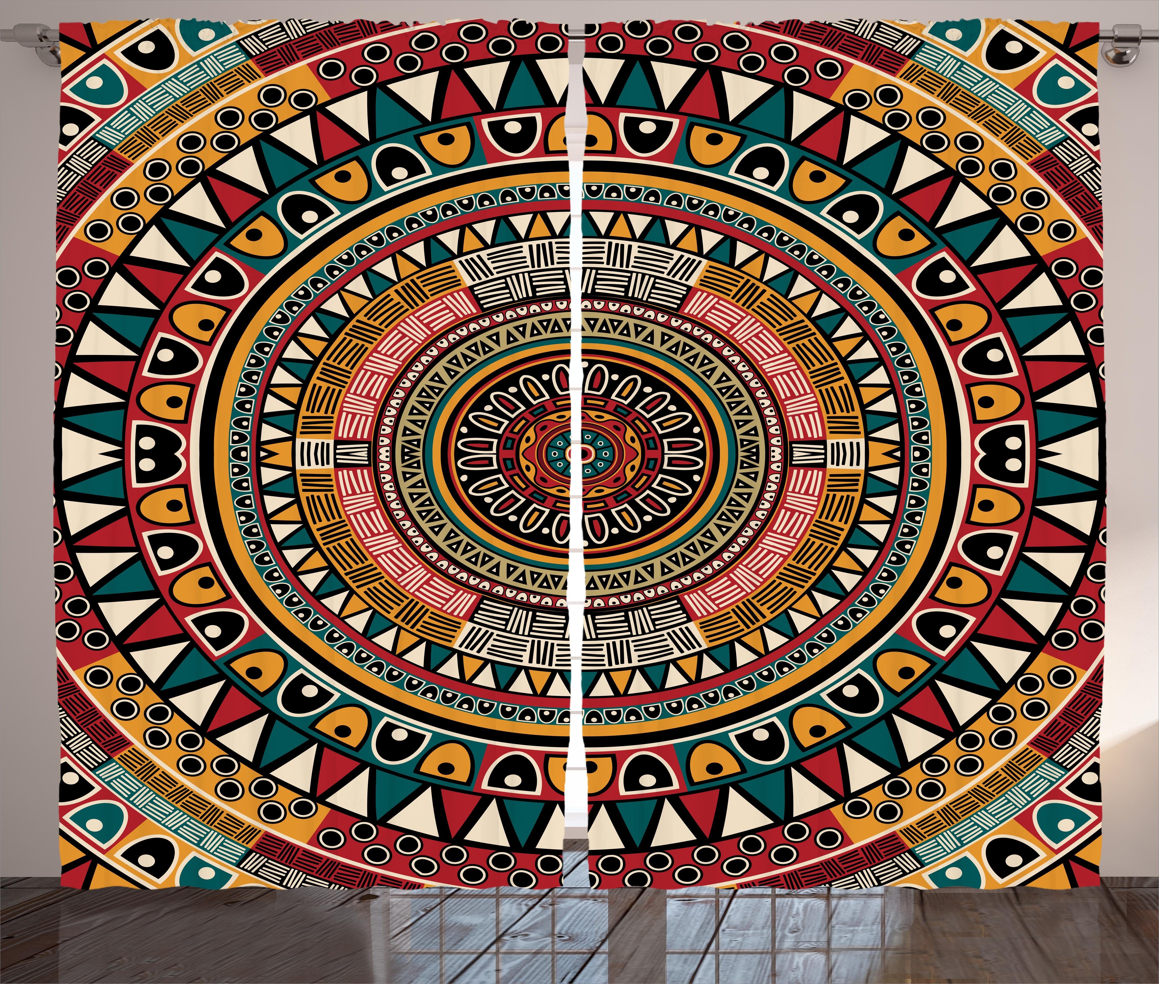 Color Abakuhaus, Stammes Art Gardine und Haken, Vorhang Kräuselband Schlaufen mit Schlafzimmer