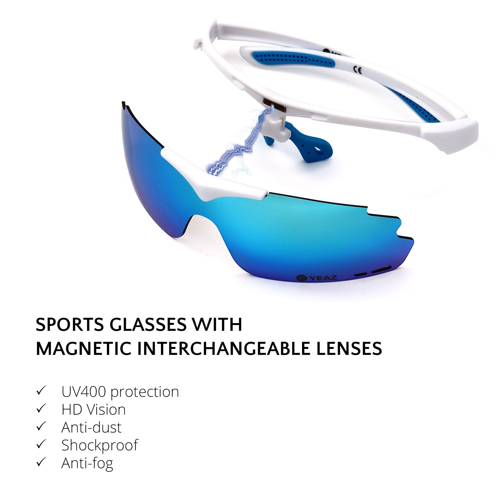 Sport-Sonnenbrille Magnetsystem magnet-sport-sonnenbrille, YEAZ SUNUP Sportbrille mit