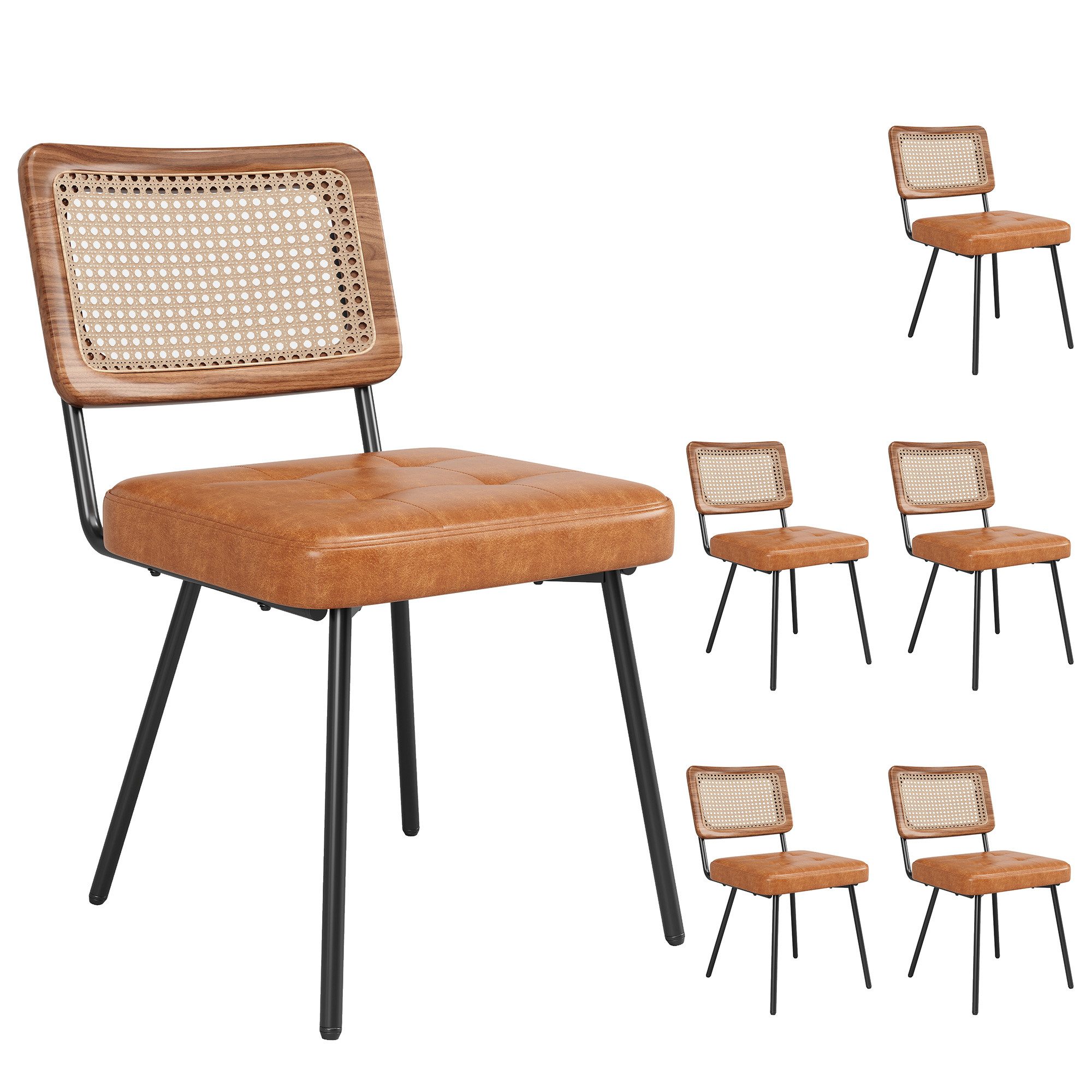 MODFU Esszimmerstuhl Retro-Stuhl,Rattan-Loungesessel (Esszimmerstuhl Set au günstig online kaufen