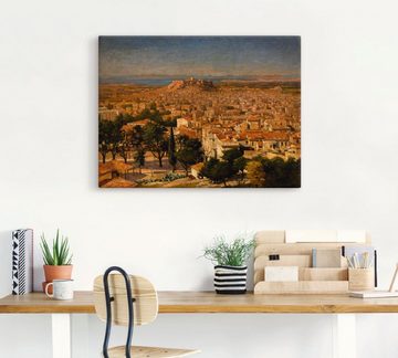 Artland Leinwandbild Blick auf Athen mit der Akropolis., Griechenland (1 St), auf Keilrahmen gespannt