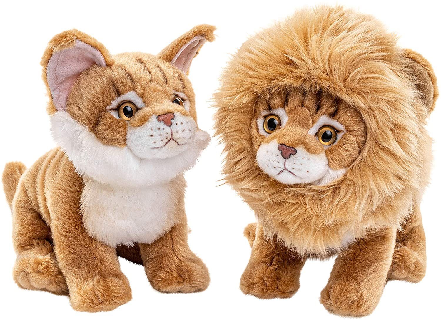 Uni-Toys Kuscheltier Maine-Coon-Katze mit Löwenmähne - 20 cm - Plüsch-Löwe - Plüschtier, zu 100 % recyceltes Füllmaterial